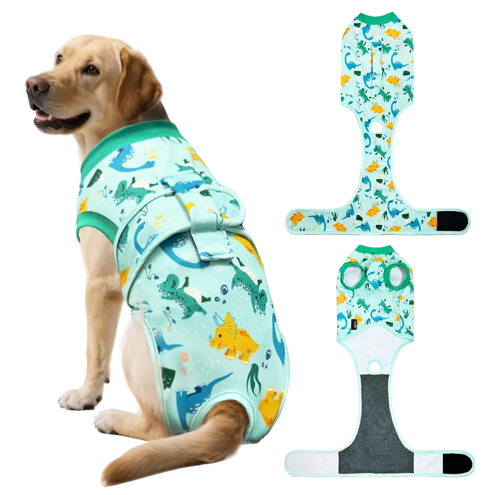 Environmentally Friendly KAROKU Recovery Suit for Dogs and Cats – Post-Surgery Onesie Green Medium Top-Quality