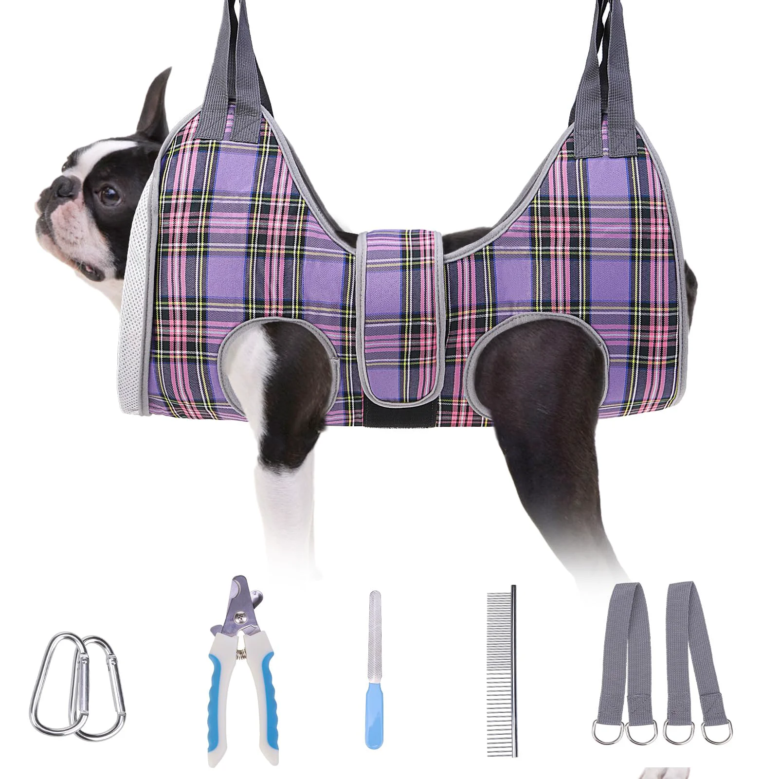 Functional BEAUTYZOO Dog Grooming Hammock for Small Dogs — Nail Trimming Claw Care Purple S Exclusive