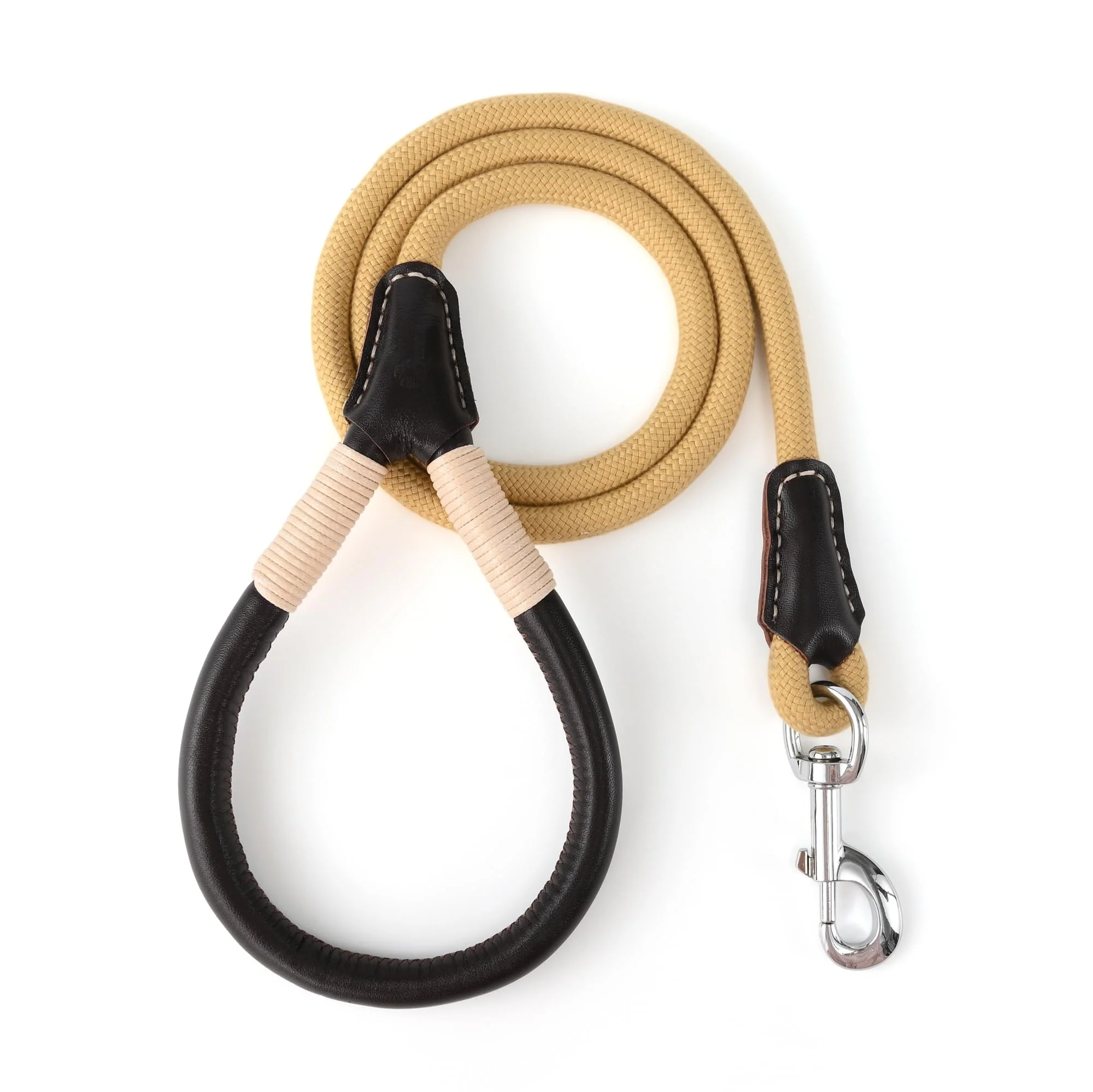 Versatile Mile High Life Leather Wrapped Dog Leash – Heavy-Duty 1 2-Inch Rope Yellow 4 ft Proven