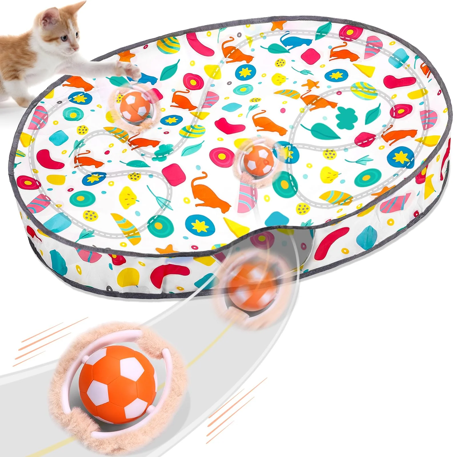 Efficient VIWIK Interactive Cat Toys for Indoor Cats – Hide Seek Ball with 3 Modes USB Rechargeable Powerful