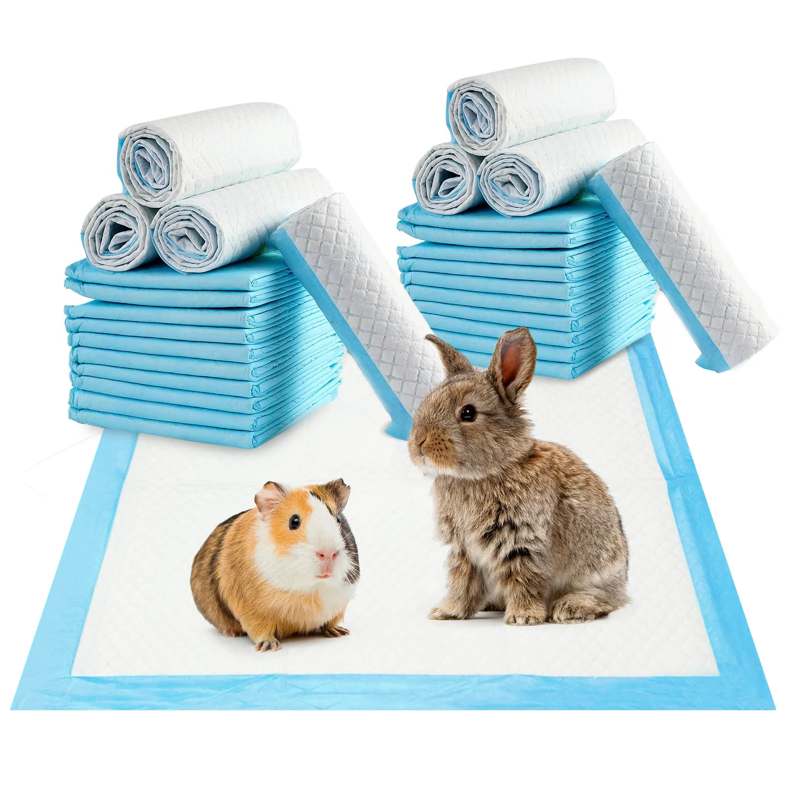 Stylish Fhiny Rabbit Pee Pads 18×24 – 50 Count Leak-Proof Quick-Dry Cage Liners for Small Pets Verified