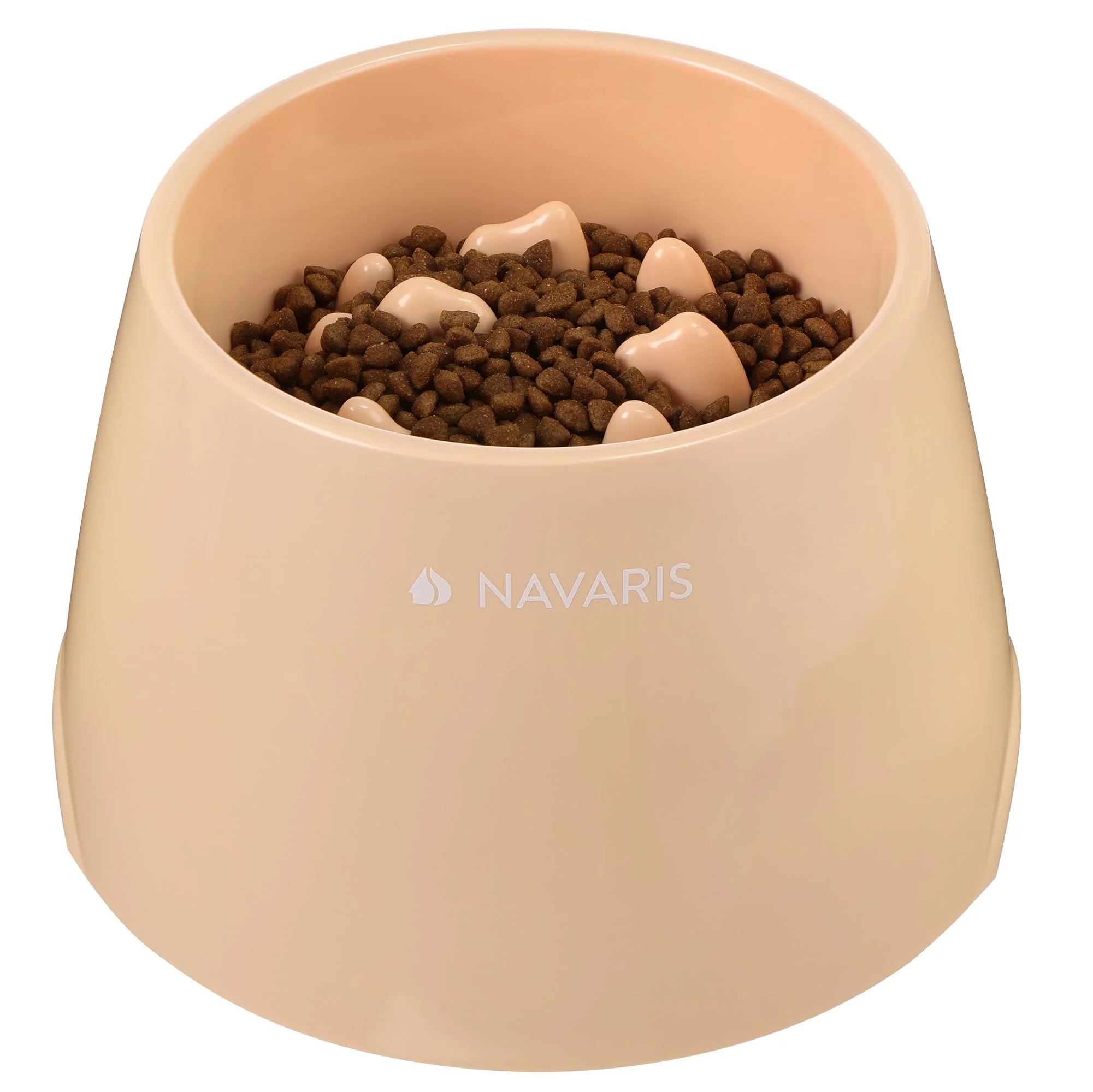 Easy-to-Use Navaris d Dog Slow Feeder Bowl – Anti-Slip Easy to Clean Wet Dry Food Peach Fashionable