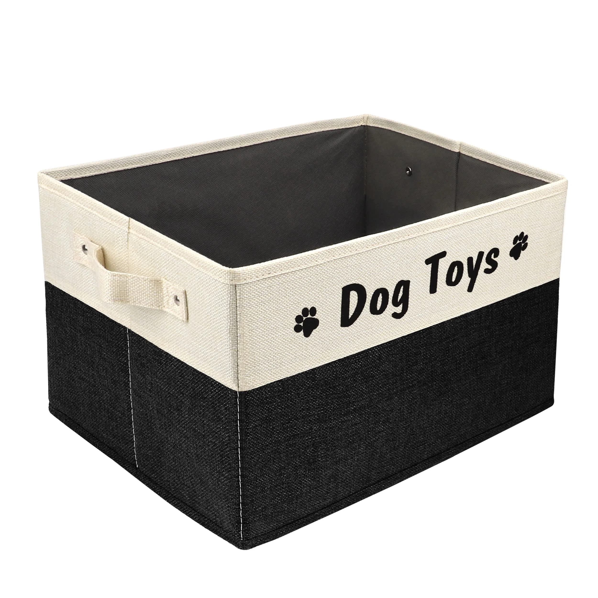 Functional PET ARTIST Dog Toy Basket – Foldable Storage Bin for Living Room 15x11x9 inches Black Traditional