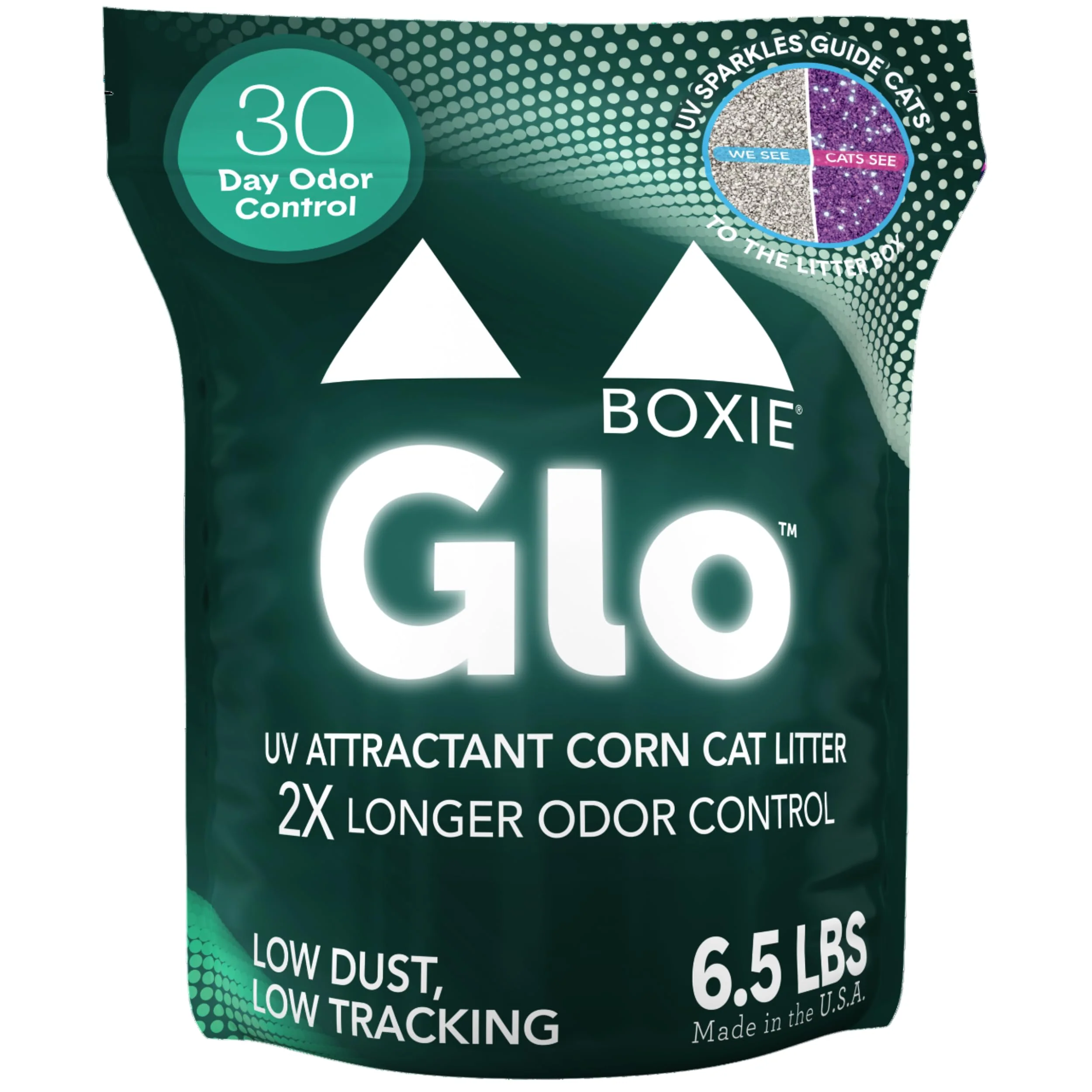 Minimalist Boxiecat Glo 30-Day Odor Control Clumping Corn Cat Litter – 6.5 lb Plant-Based Lightweight Reusable