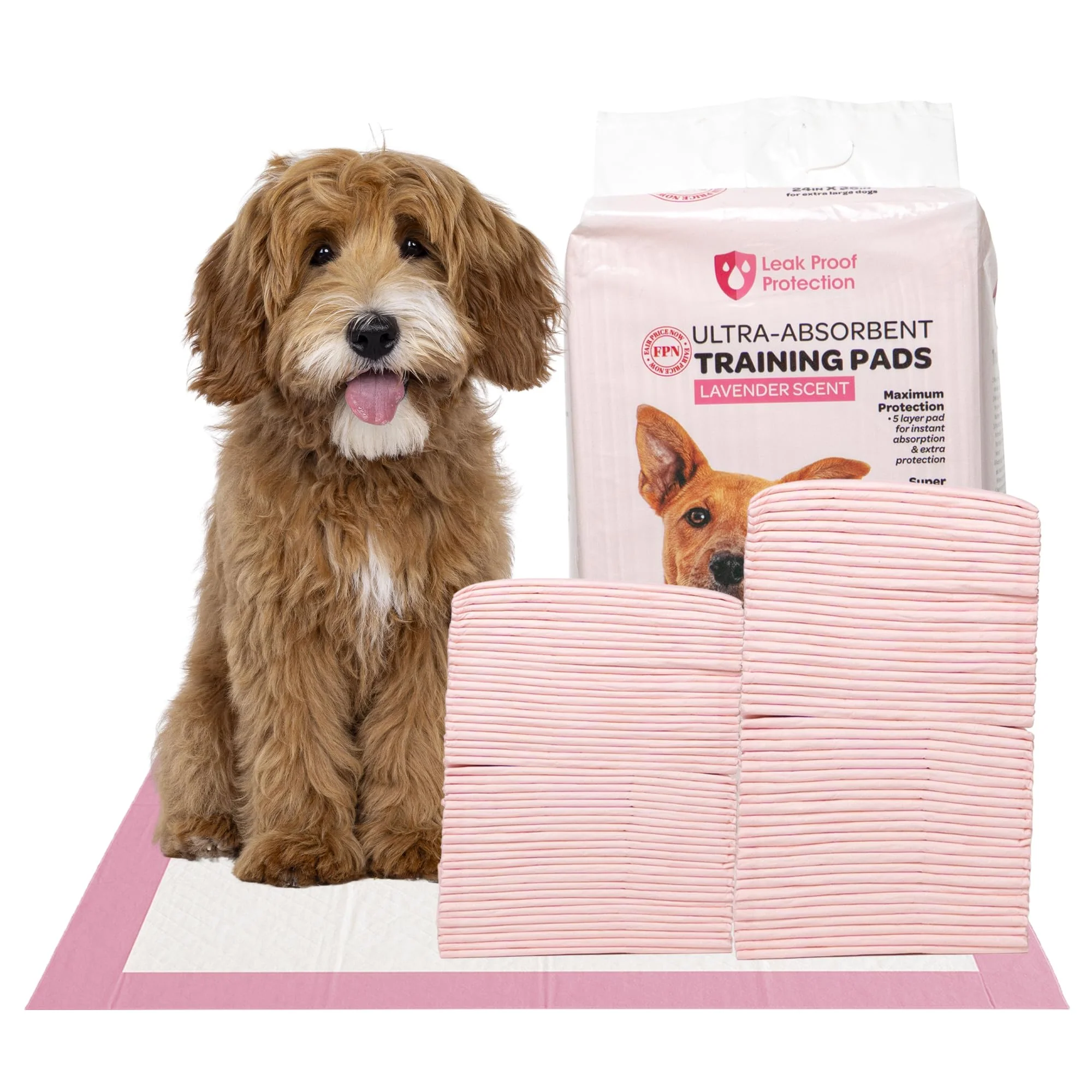 Healthy Kashmir FPN Puppy Pee Pads – Pink 13×18 100 Pack Ultra-Absorbent Quick-Dry Six-Layer Leak-Proof Training Pads Safe