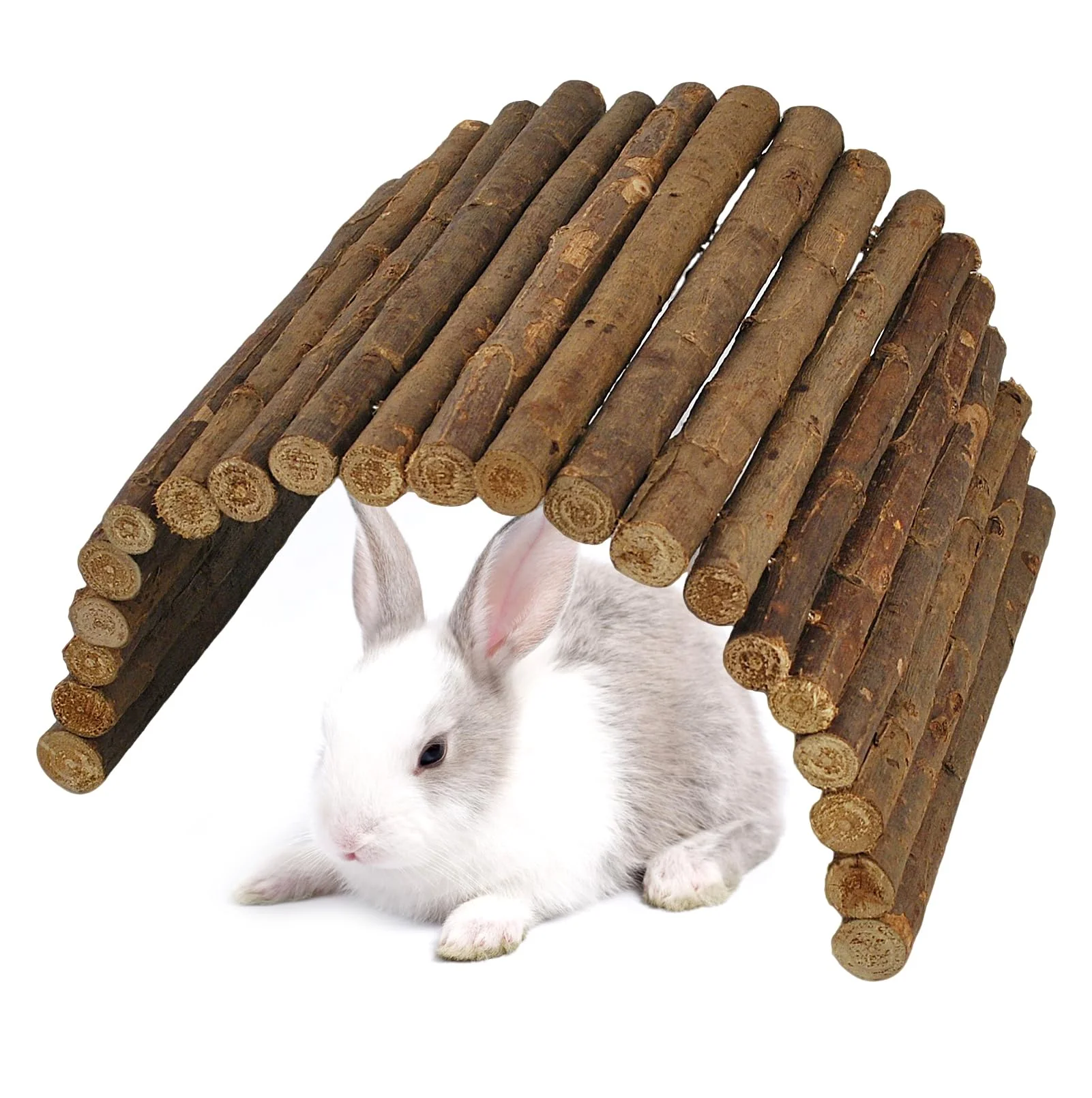 Effective MUYG Large Wooden Rabbit Bridge Ladder — Flexible Tunnel Hideout Ramp 19.68 x 11.81 in Fine