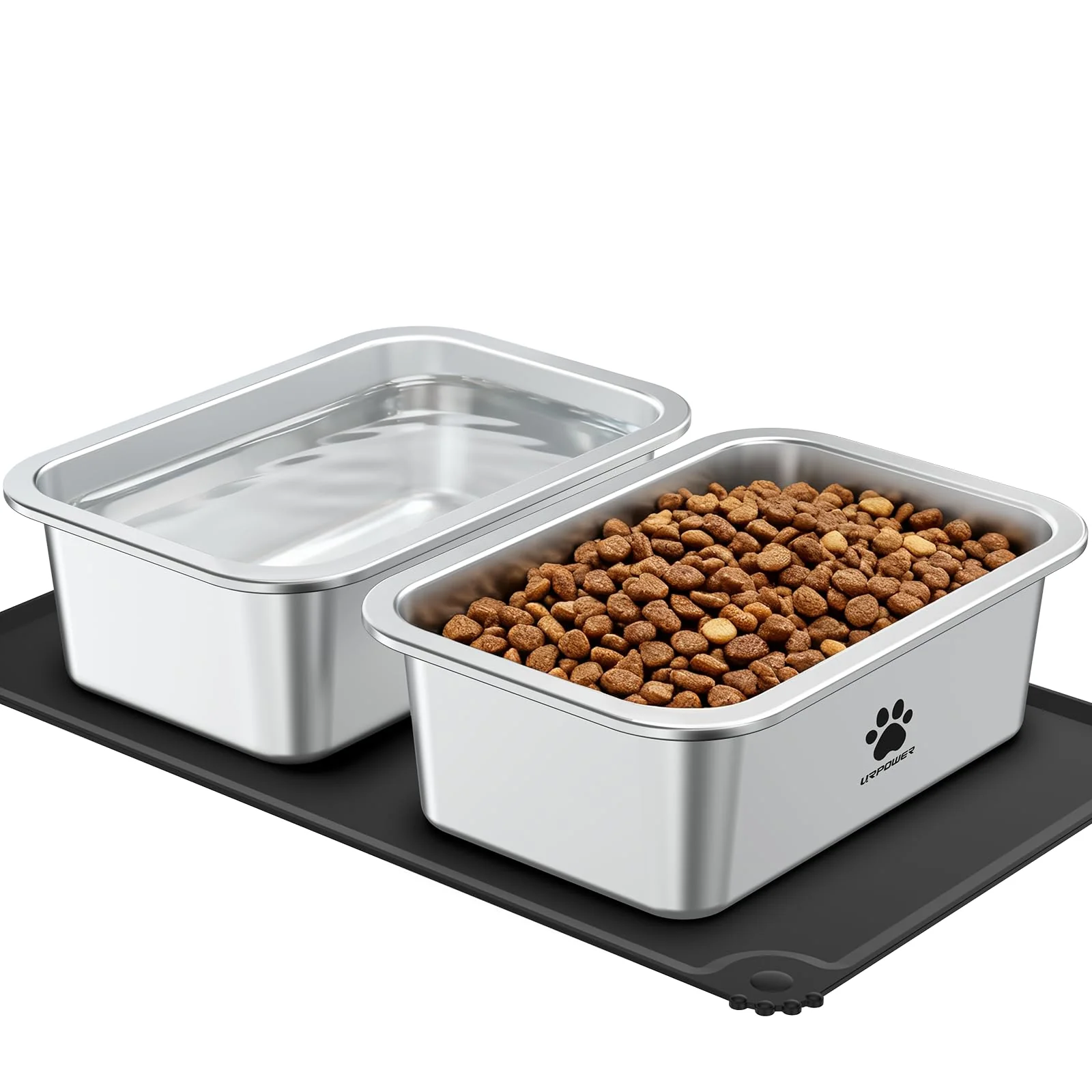 Premium URPOWER 1.25 Gallon Stainless Steel Dog Bowls — Set of 2 Anti-Slip Rust-Resistant Easy to Clean Trusted
