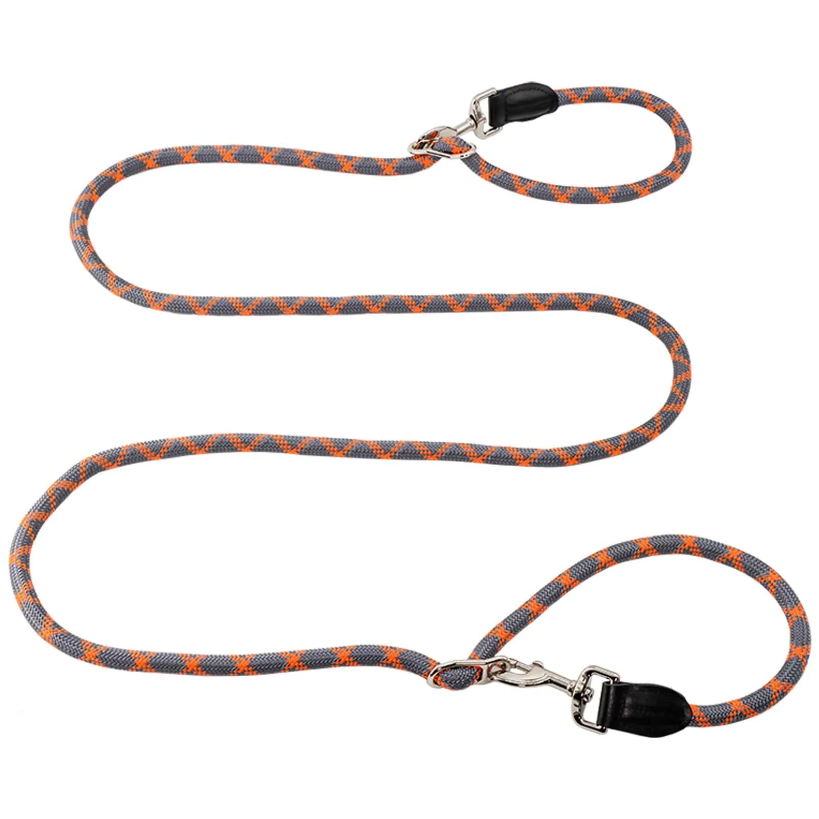 Fine Crafted Gihunk Hands Dog Leash – 8-in-1 Nylon Double Leash 8.6 ft Reflective Adjustable Waist Shoulder Orange Detailed
