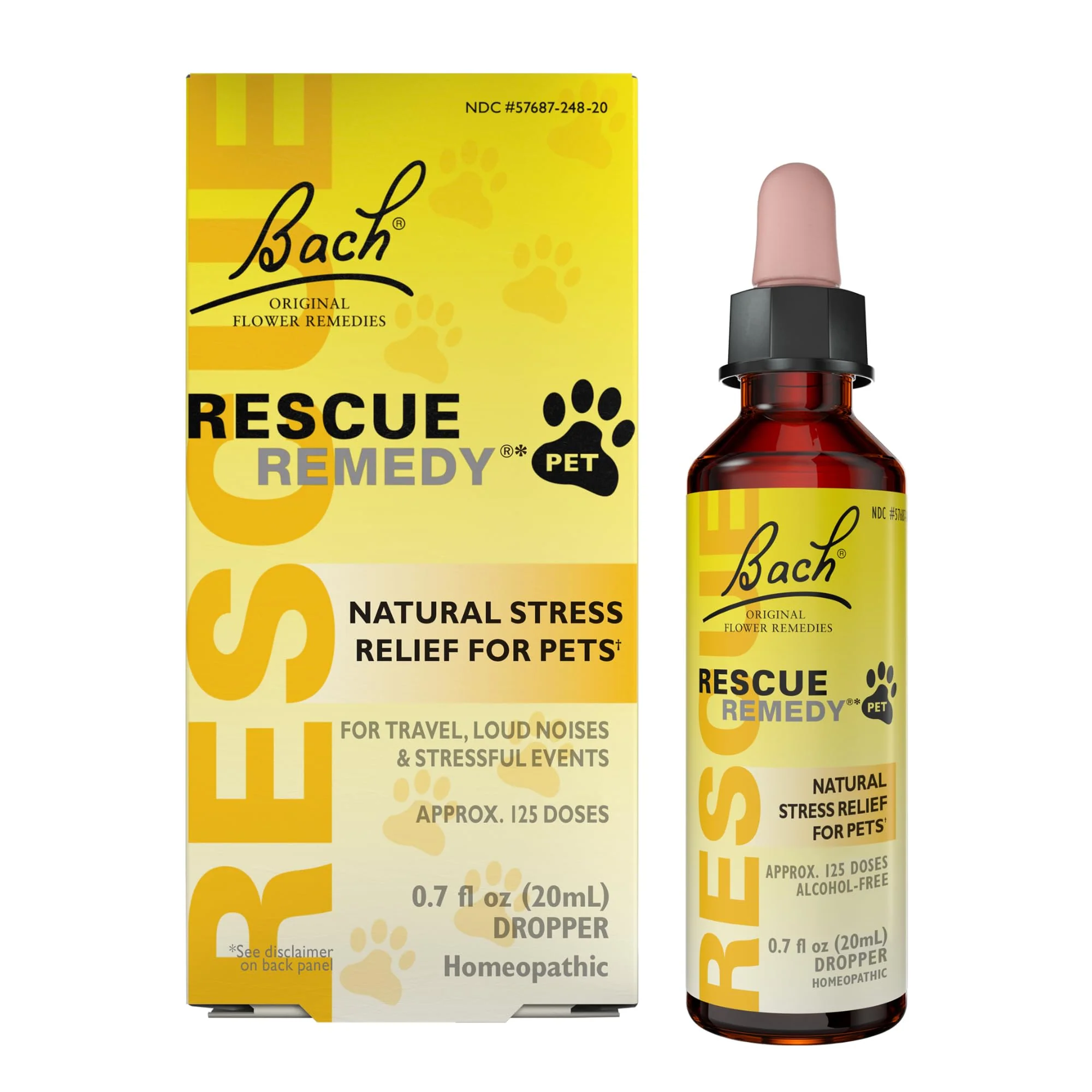 Flexible Bach Rescue Remedy Pet Dropper – Sedative- Stress Support for Dogs Cats 20 mL Carefully Designed