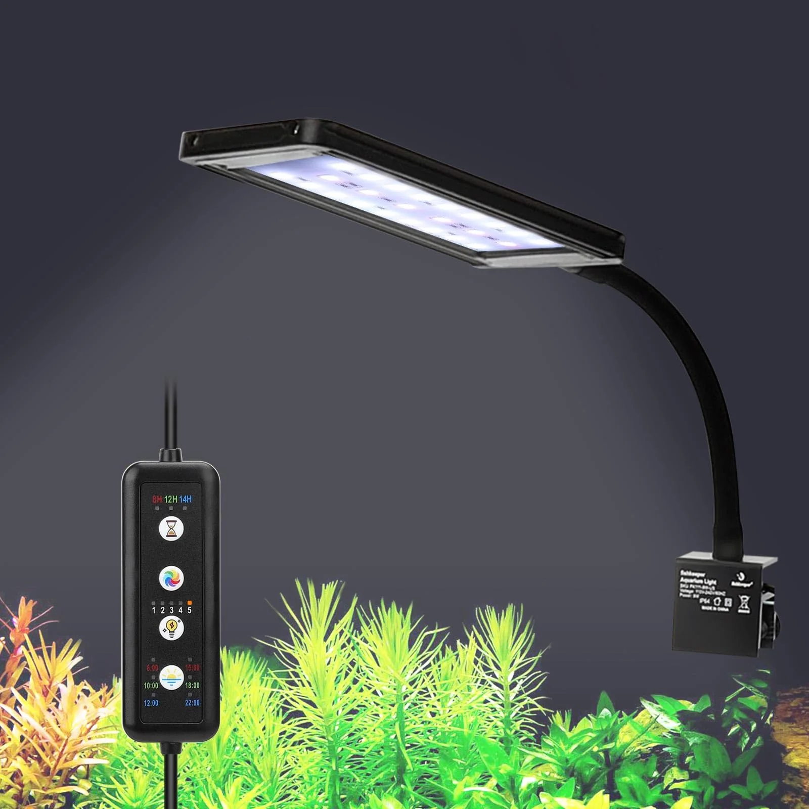Premium fishkeeper Clip On Aquarium LED Light — 24 7 Full Spectrum 8 Color Modes 9W for 7.87–12.99 in Tanks High-End