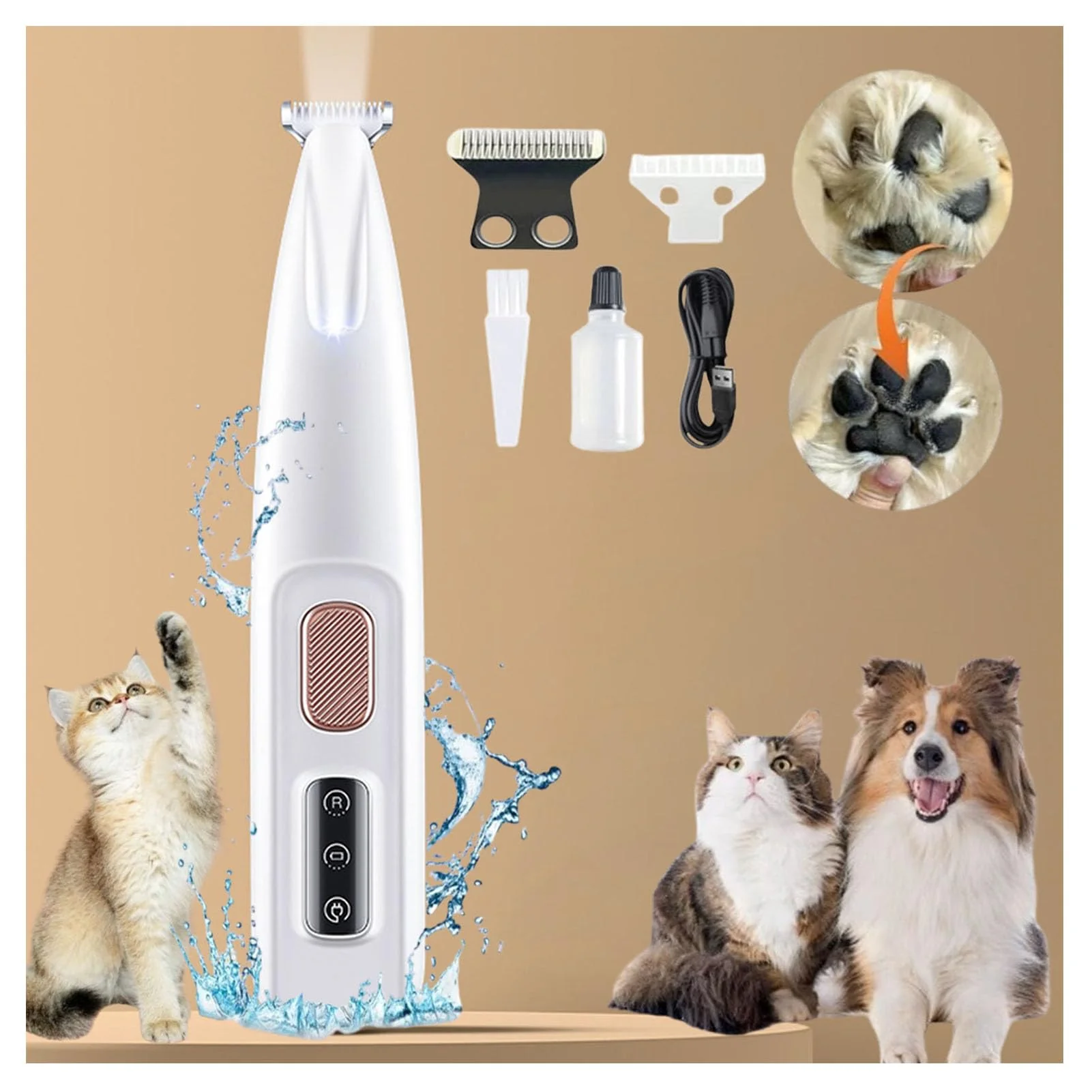 Fine Lobuobi Petior Paw Trimmer Quiet Cordless Micro-Precision Grooming for Dogs Cats Modern