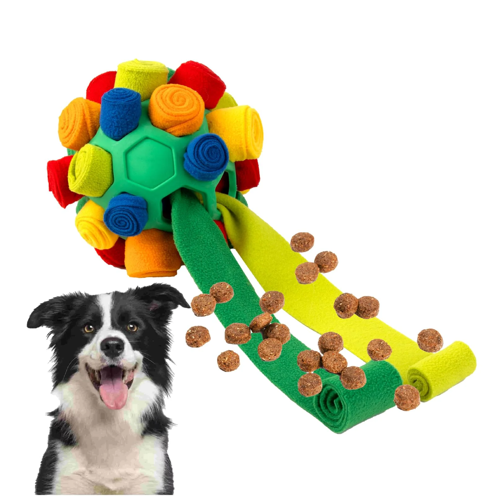 Modern PAWISE Snuffle Ball for Dogs – Foraging Puzzle Toy Medium Red Rainbow Professional