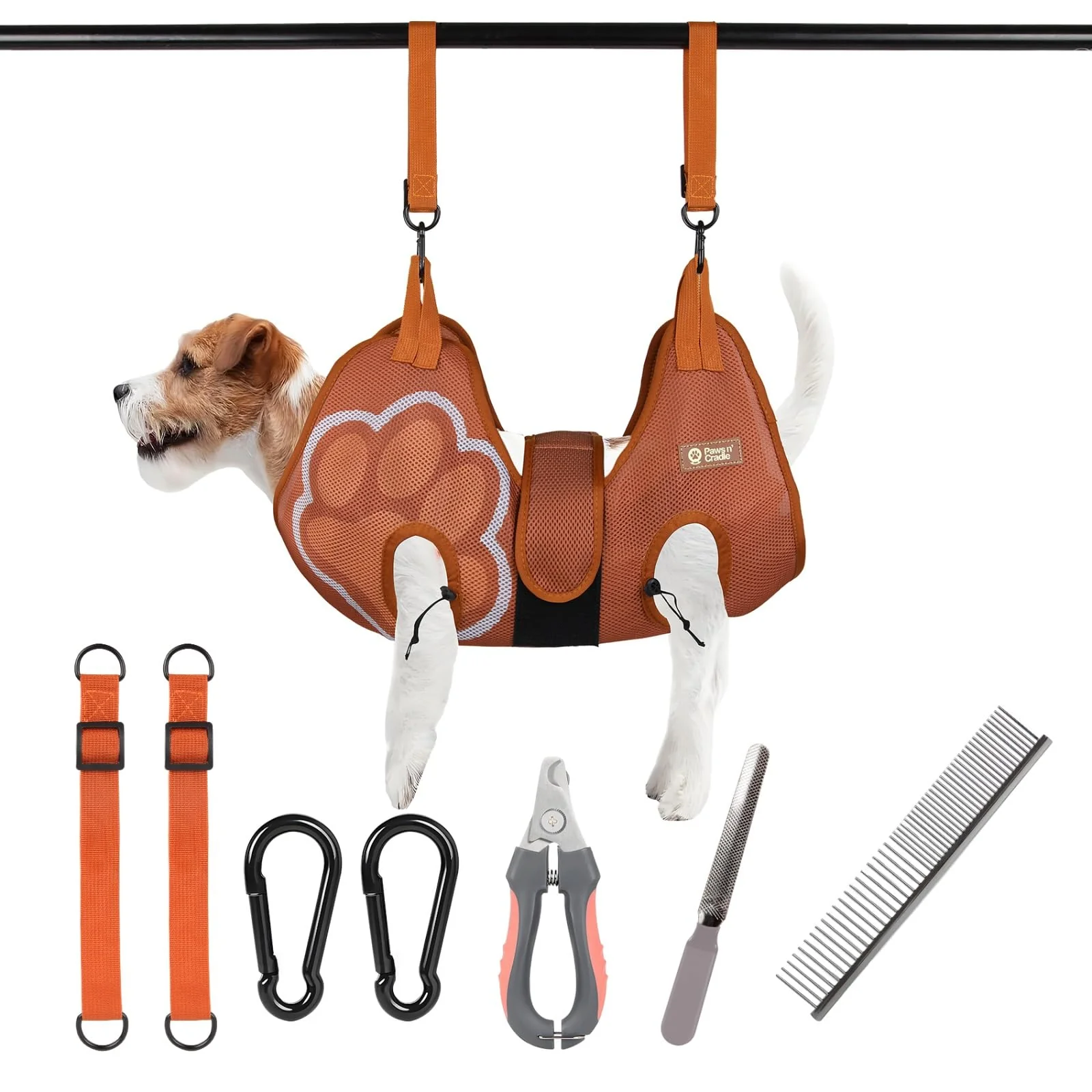 Elegant Paws n’ Cradle Dog Cat Grooming Hammock Harness – Complete Kit Medium Superior