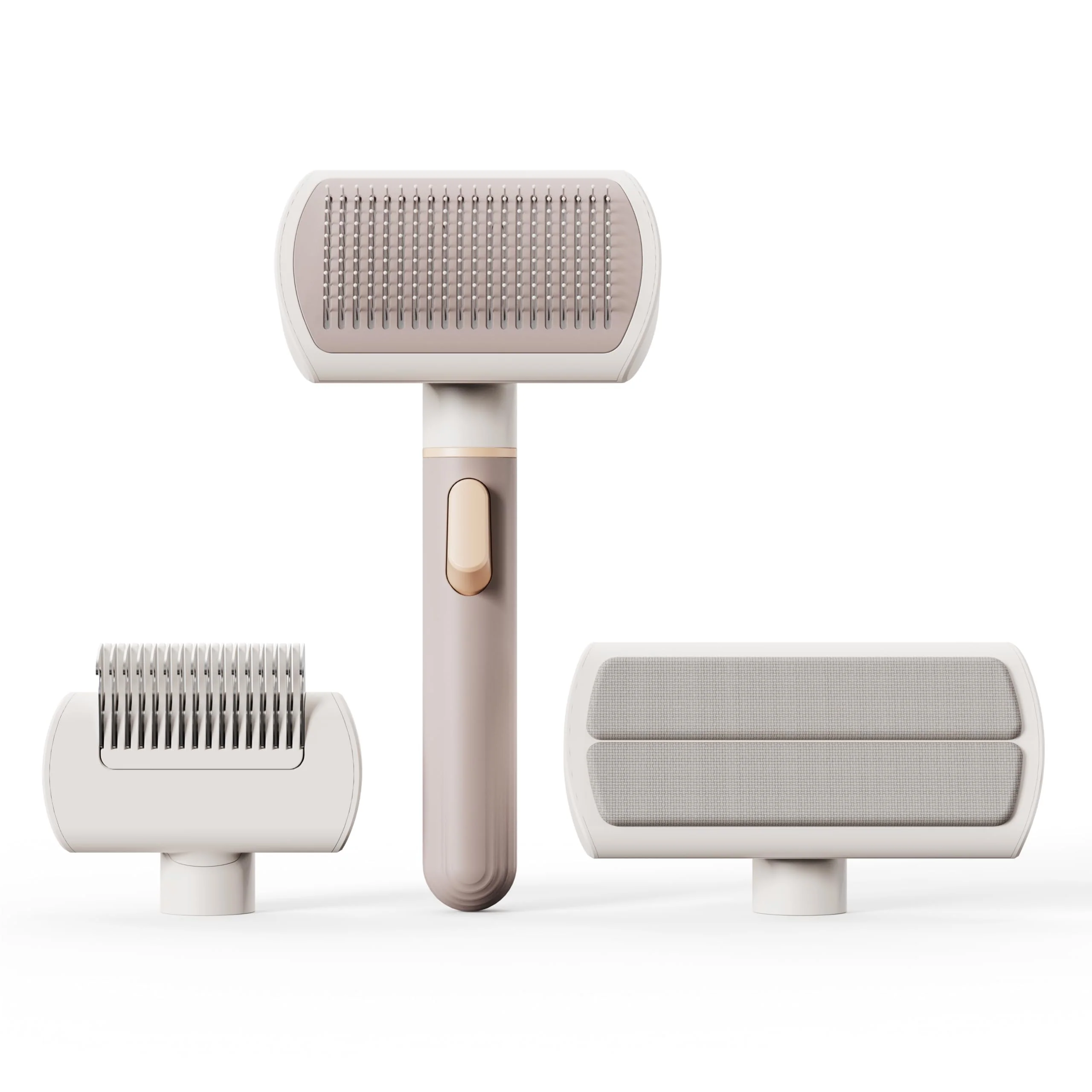Breathable Voocoo Self-Cleaning Slicker Brush – 3-in-1 Grooming for Dogs Cats Excellent