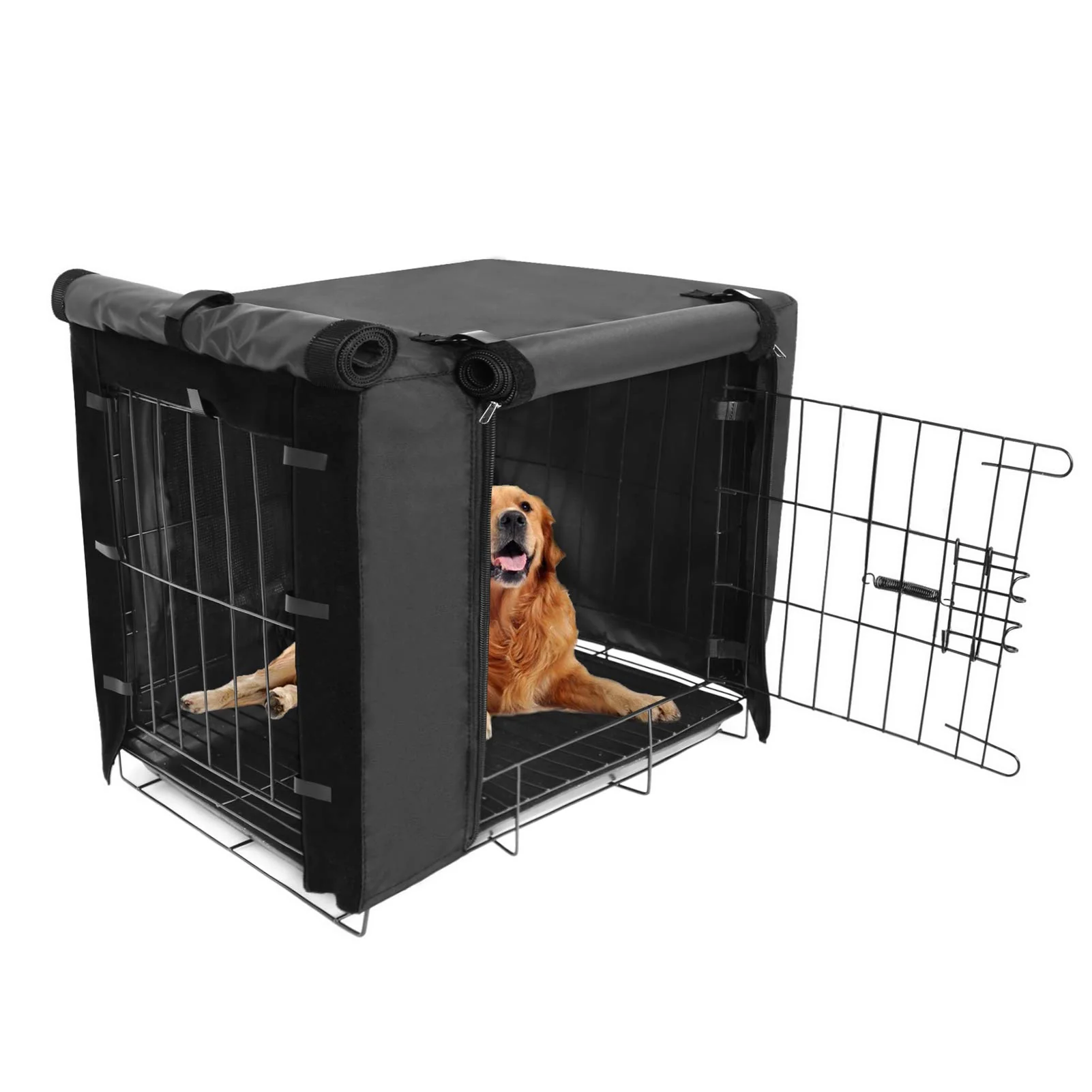 Comfortable Femuar Durable Dog Crate Cover – Double Door Universal 30-Inch Fit Black Fine