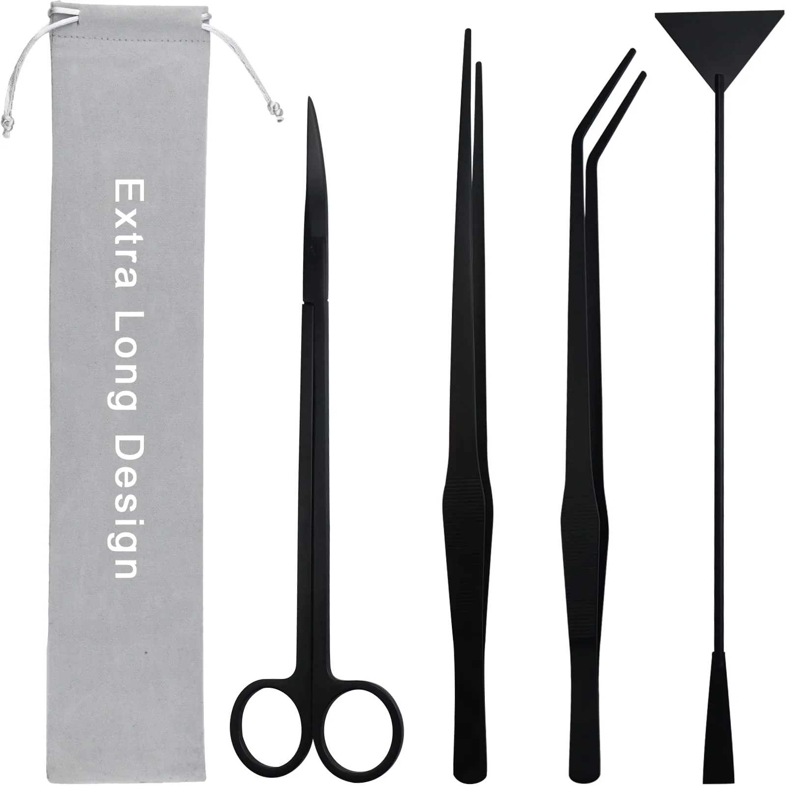 Smart Petsocie Aquarium Aquascape Tools Kit – 4-in-1 Stainless Steel 15-Inch Anti-Rust Set Premium