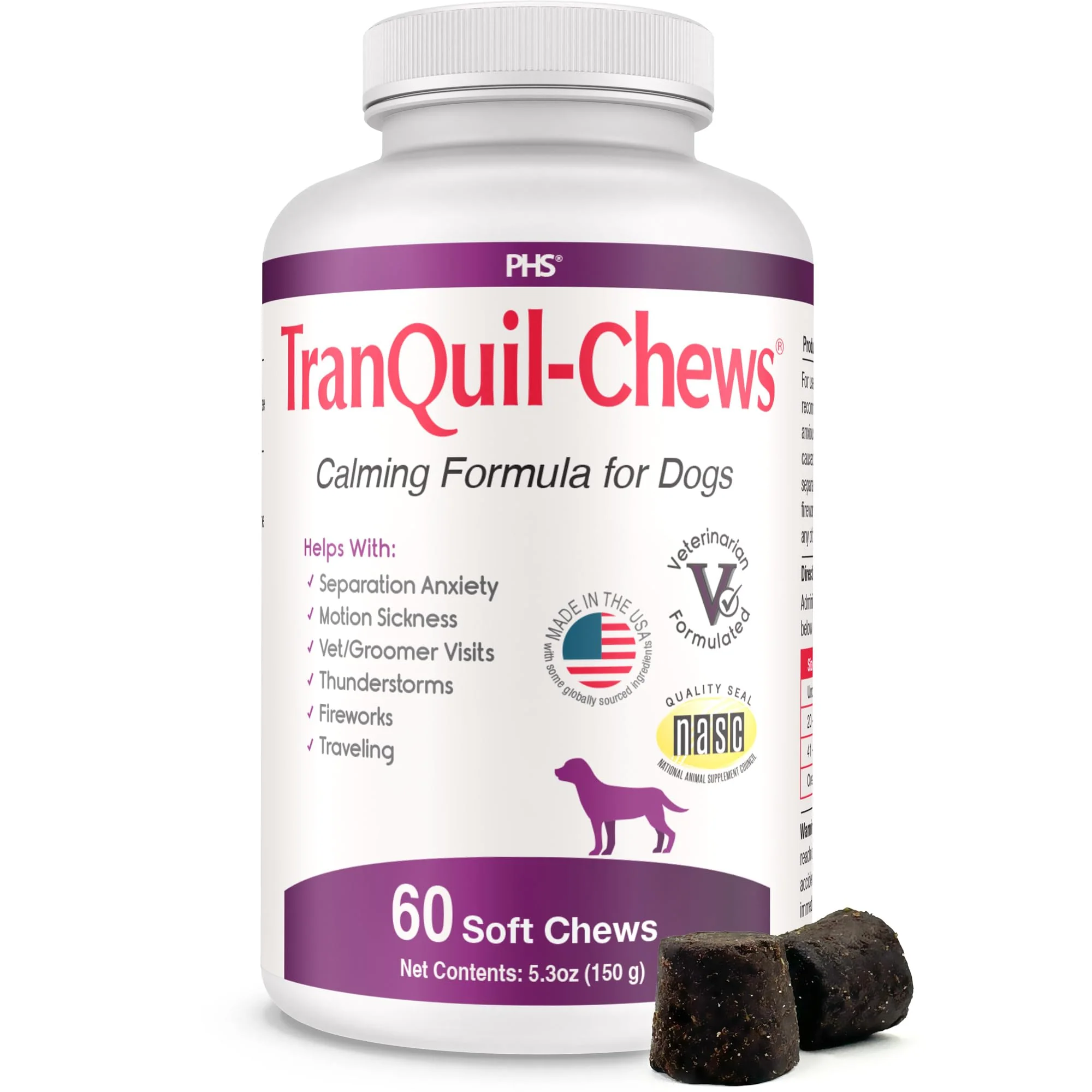 Authentic Pet Health Solutions Tranquil-Chews Calming Chews for Dogs – Chamomile Beef Flavor 60 Soft Chews Fashionable