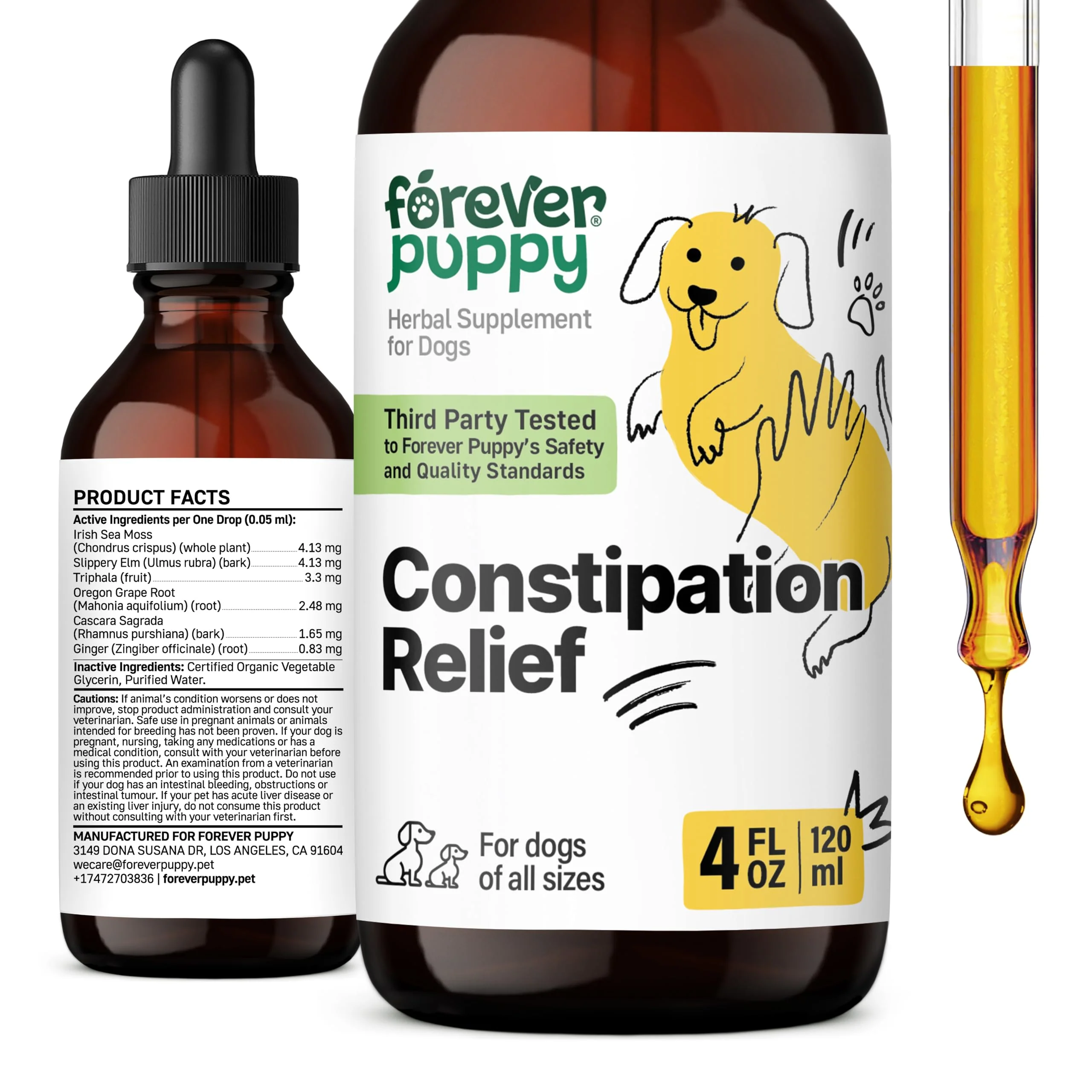 First-Class Puppy Constipation Relief for Dogs – Sea Moss Slippery Elm for Digestive Comfort All Breeds Lightweight