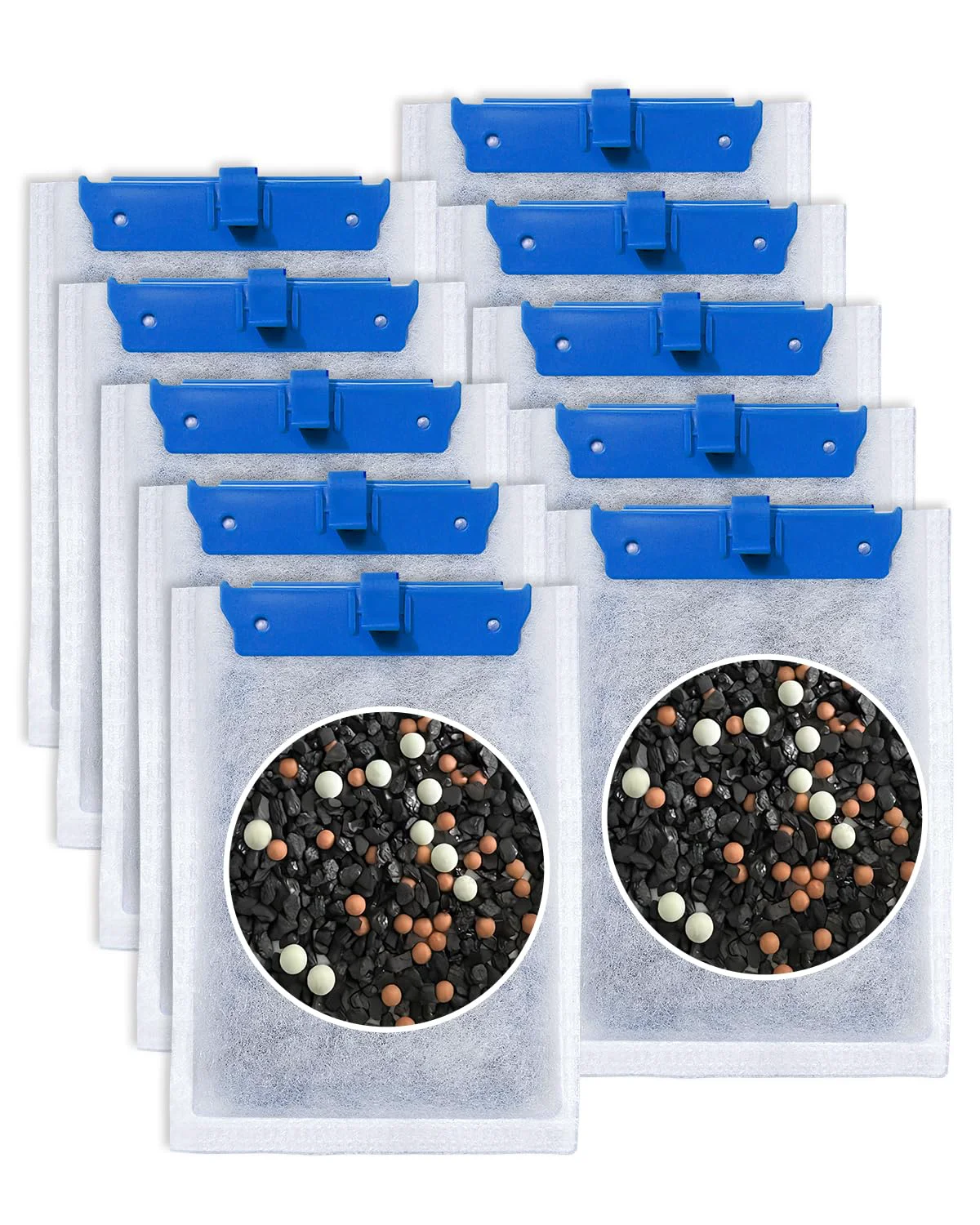 Reusable Cunina 10-Pack Medium Filter Cartridges — 5-Layer Filtration for Tetra Whisper Systems Eco-Friendly