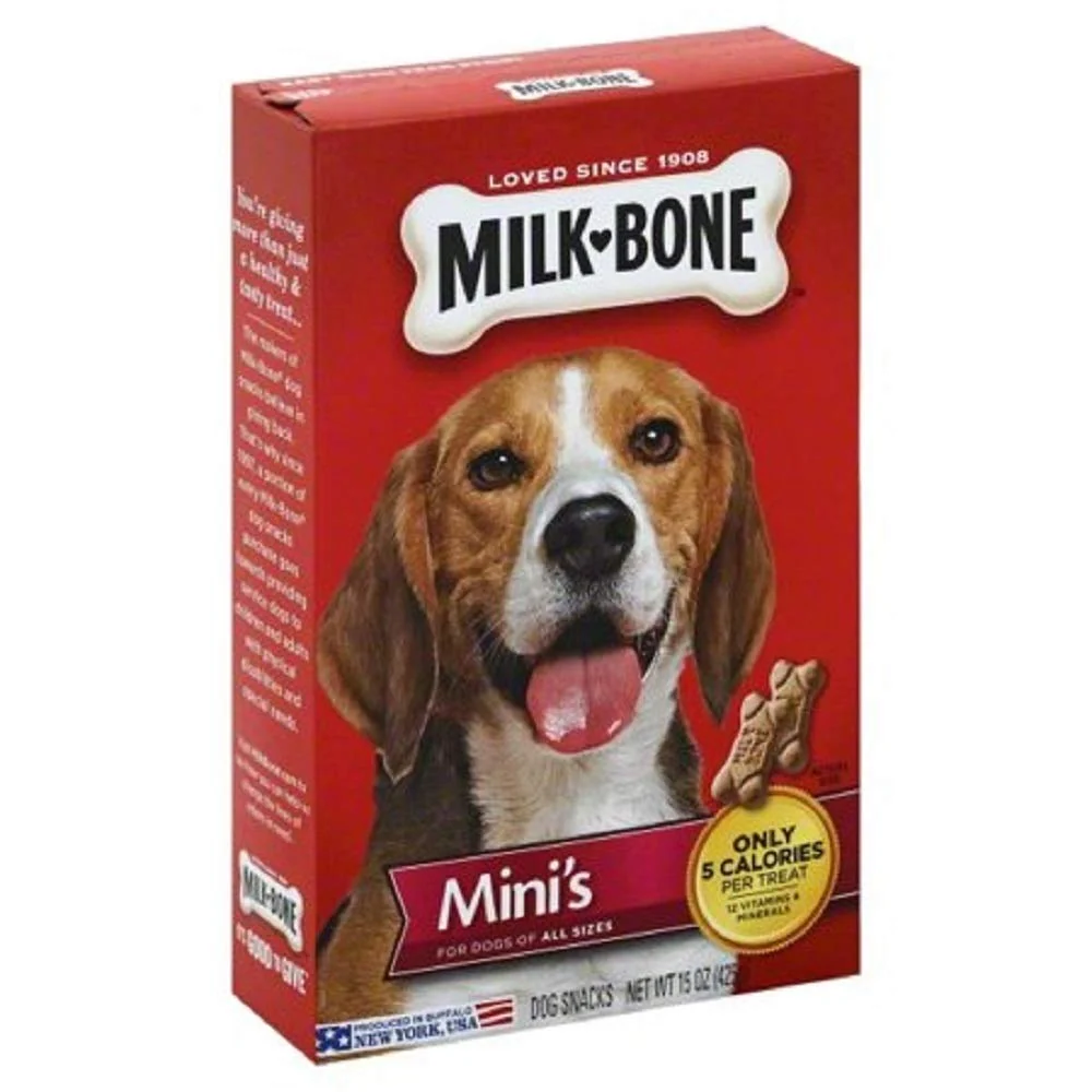 Expertly Made Milk-Bone Minis Dog Treats – 2 Pack 15-oz Box Low-Calorie Rewards Traditional