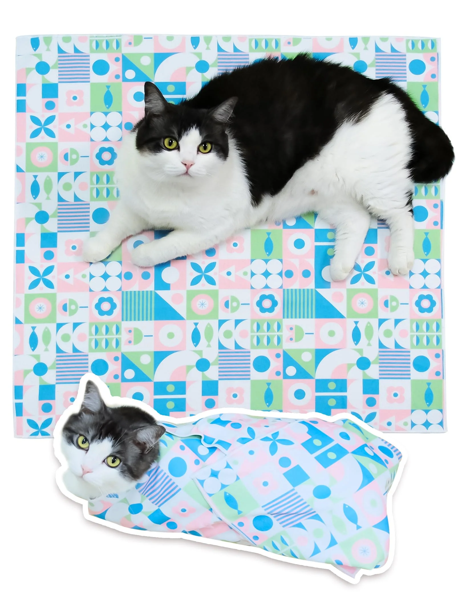Functional BFNN Cat Grooming Wrap XL – 31.5 Anti-Escape Calming Swaddle for Nail Trimming Teeth Brushing Ear Cleaning Expertly Made