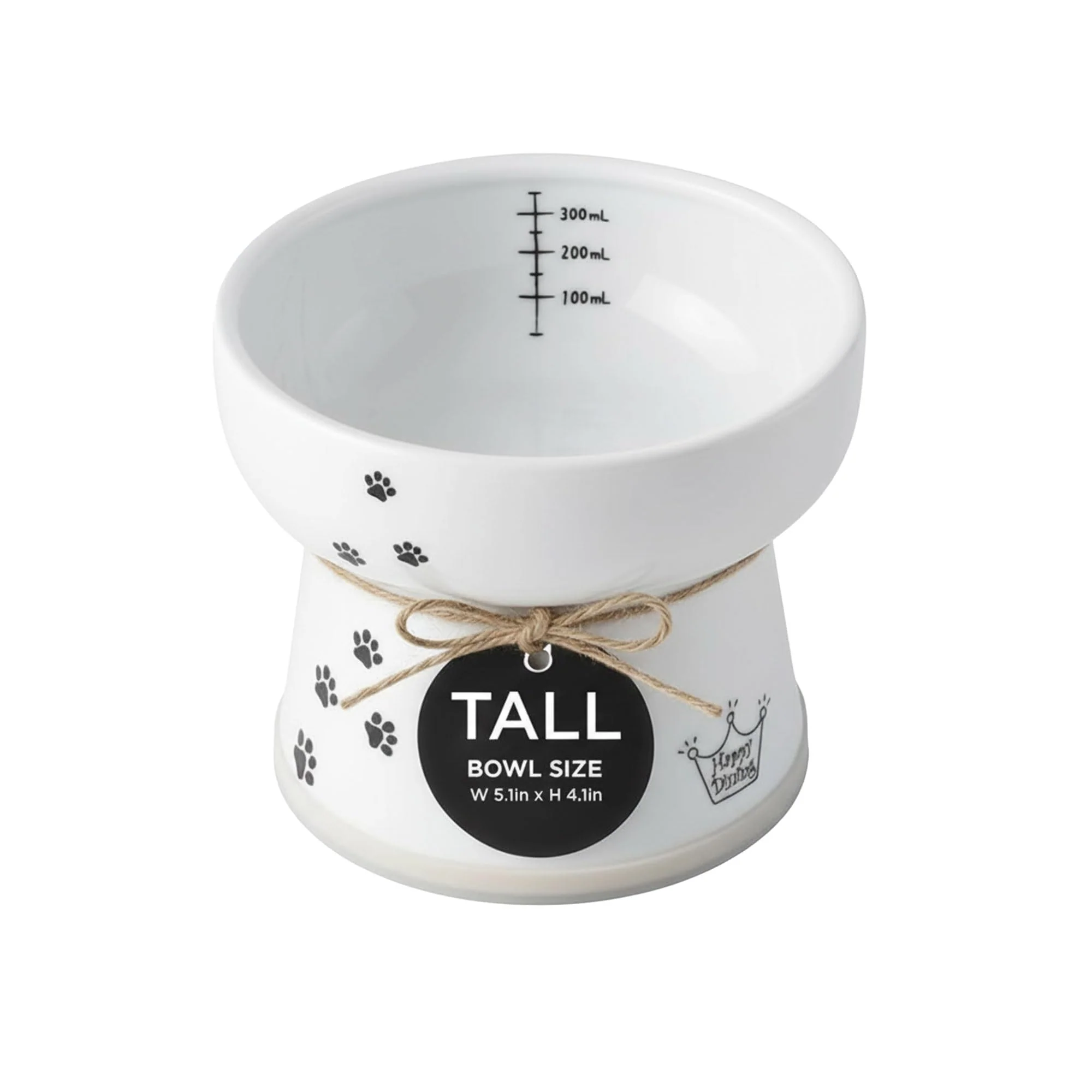 Genuine NECOICHI Raised Cat Water Bowl – d Measurement Lines Dishwasher Microwave Safe High-Grade
