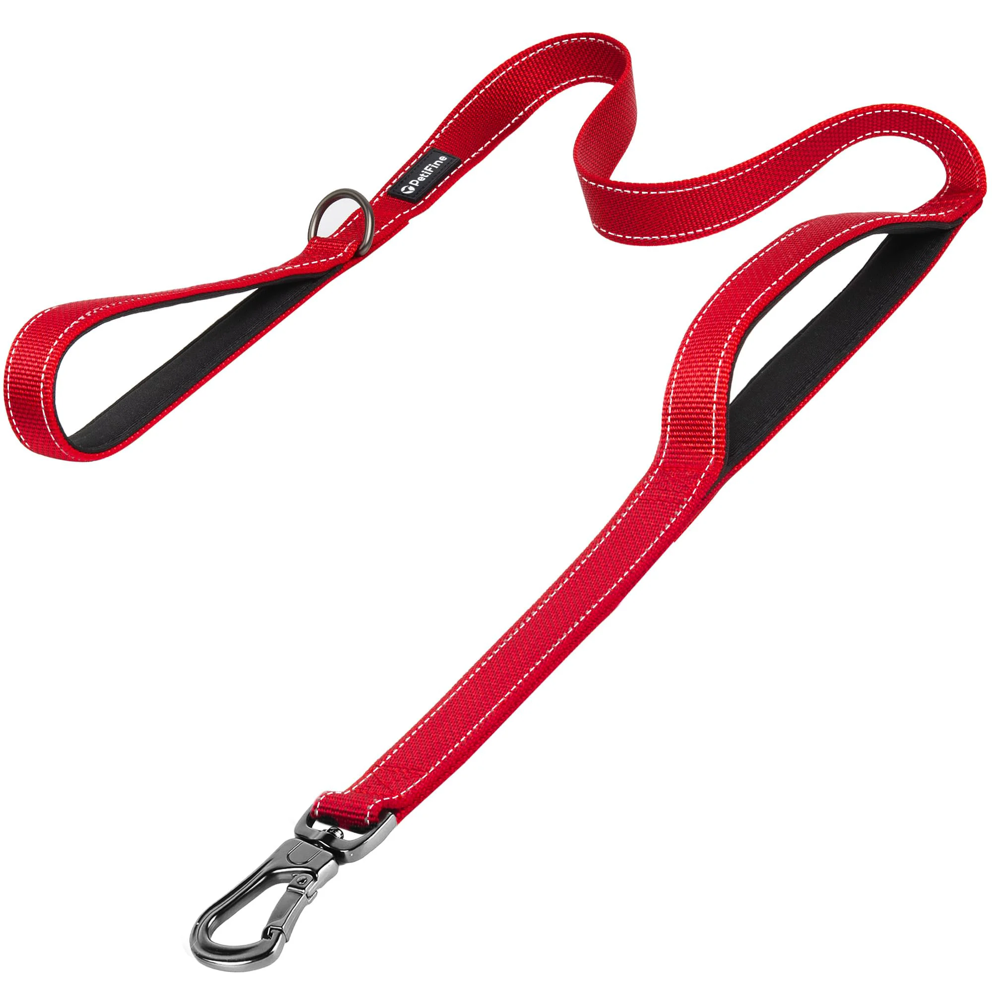 Traditional PetiFine 6ft Heavy Duty Dog Leash Soft Padded Dual Handles Reflective Nylon Strong Clasp Reusable