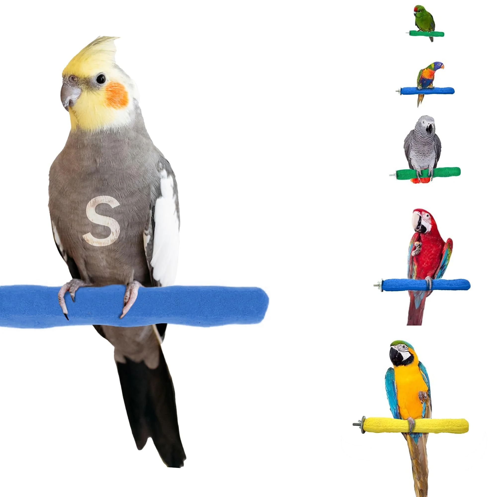 Professional Sweet Feet Beak Comfort Grip Safety Perch – 6.5-inch Bird Pedicure Perch Easy Cage Install Environmentally Friendly
