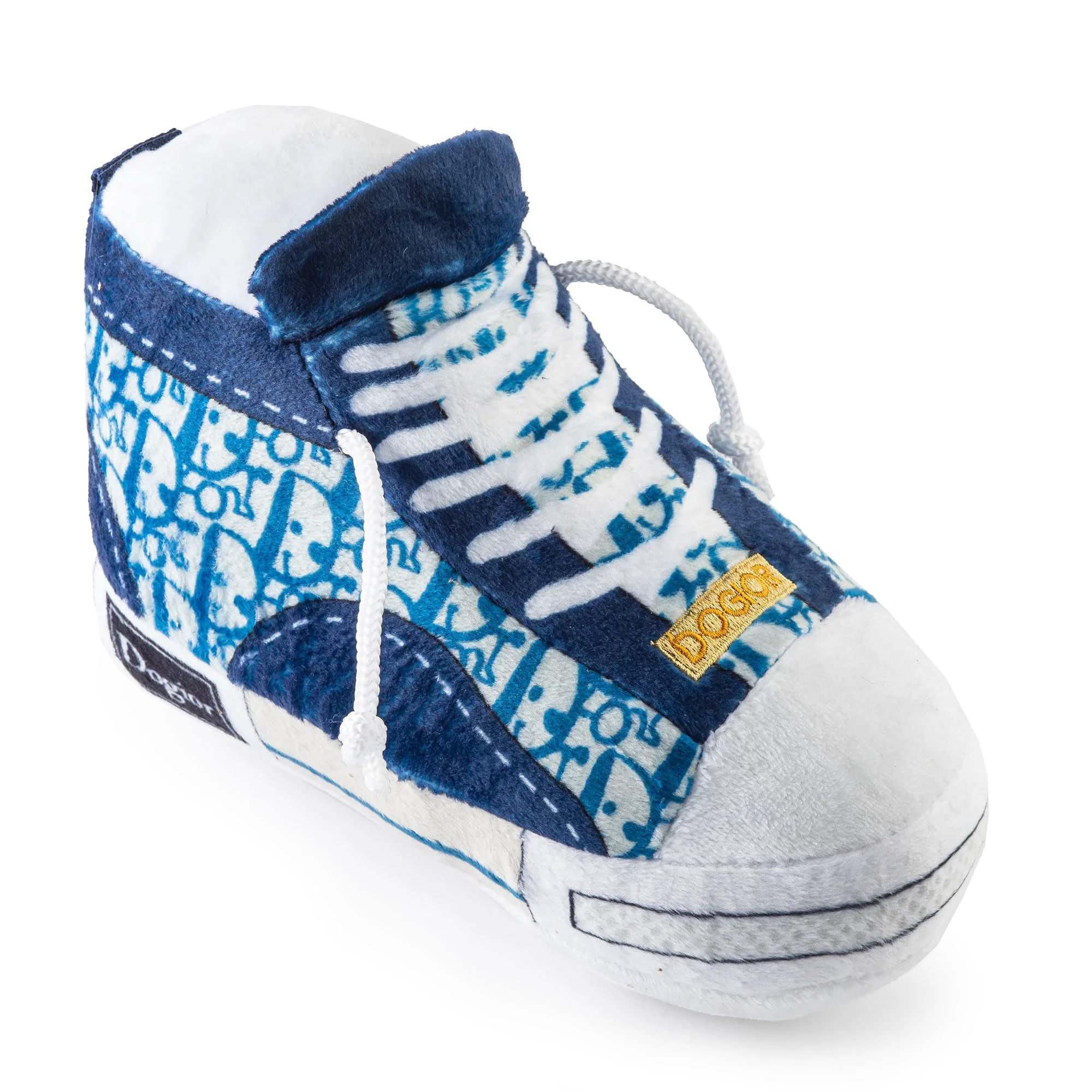 Trendy Haute Diggity Dog Dogior High-Top Tennis Shoe Plush Toy with Interactive Squeaker Fast