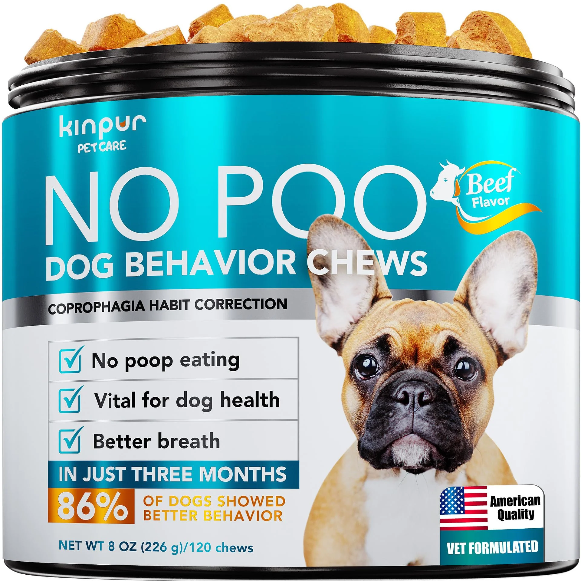 Clean Kinpur Pet Care No Poo Behavior Chews – Natural Coprophagia Deterrent for Dogs High-End