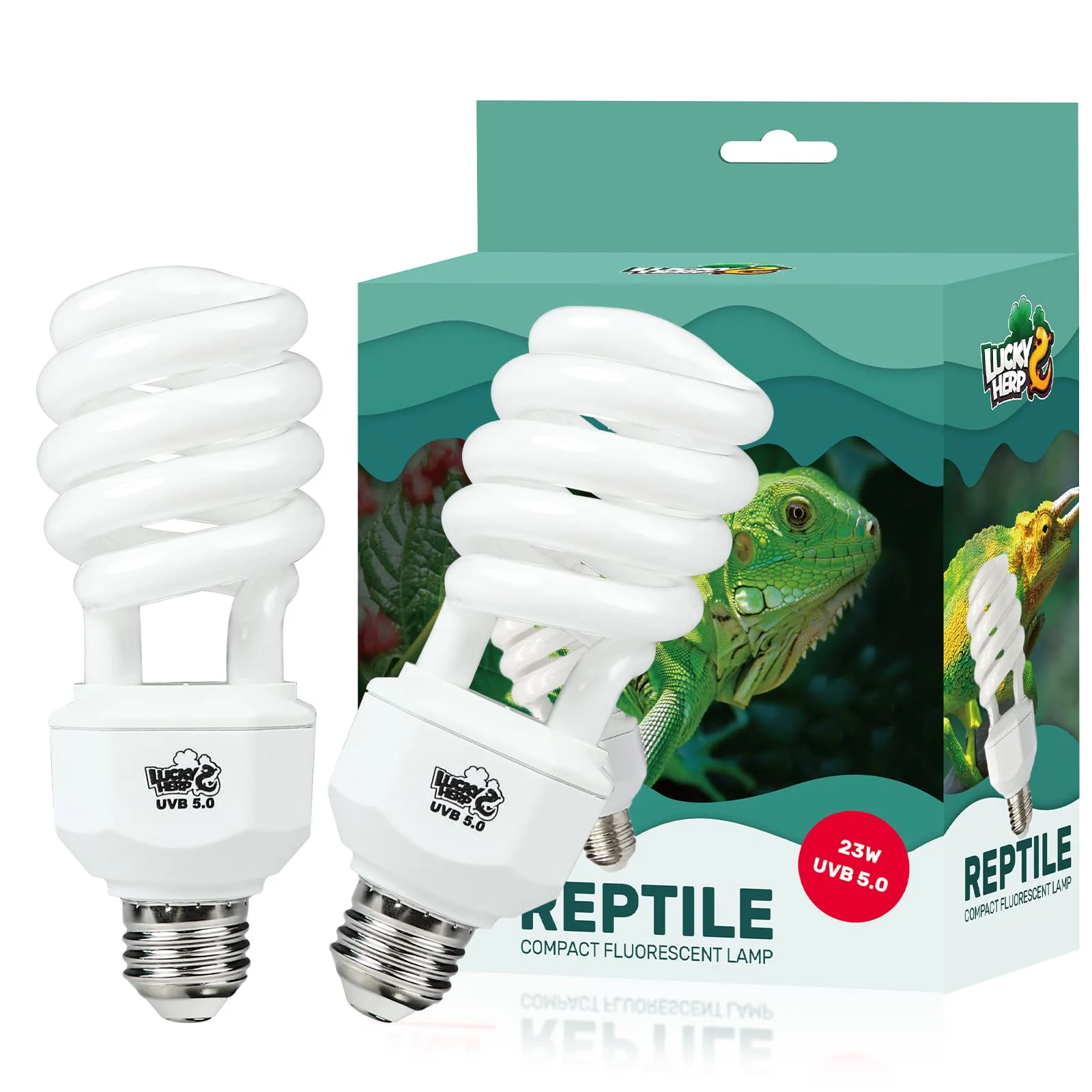 Sophisticated LUCKY HERP 2 Pack UVB Reptile Light – 23W 5.0 UVB Bulb for Tropical Subtropical Terrariums Sustainable