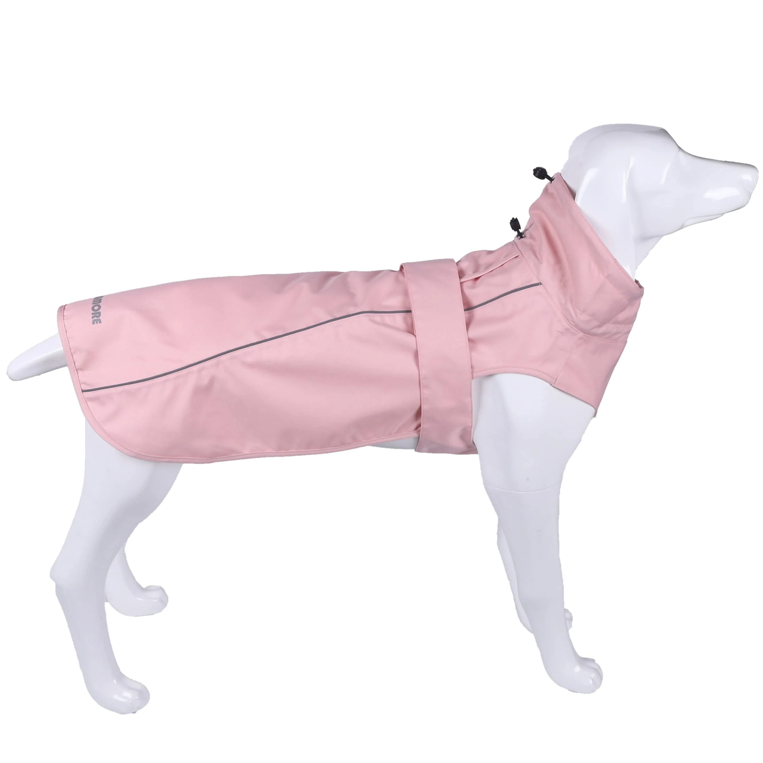 Unique MAMORE Adjustable Waterproof Dog Raincoat – Lightweight Pink with Reflective Strips for Small to Large Dogs Powerful
