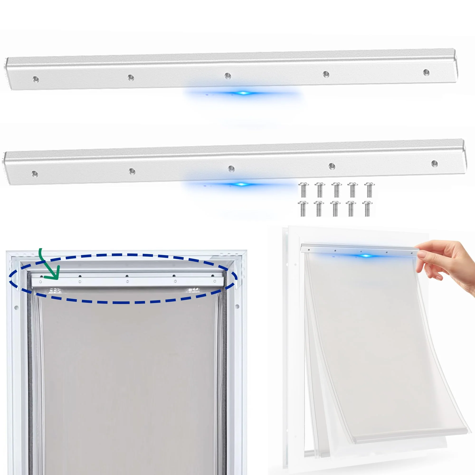 Soft JeyPawv 2-Pack Large Brackets for PetSafe Dog Doors – Aluminium Alloy Easy Installation Verified