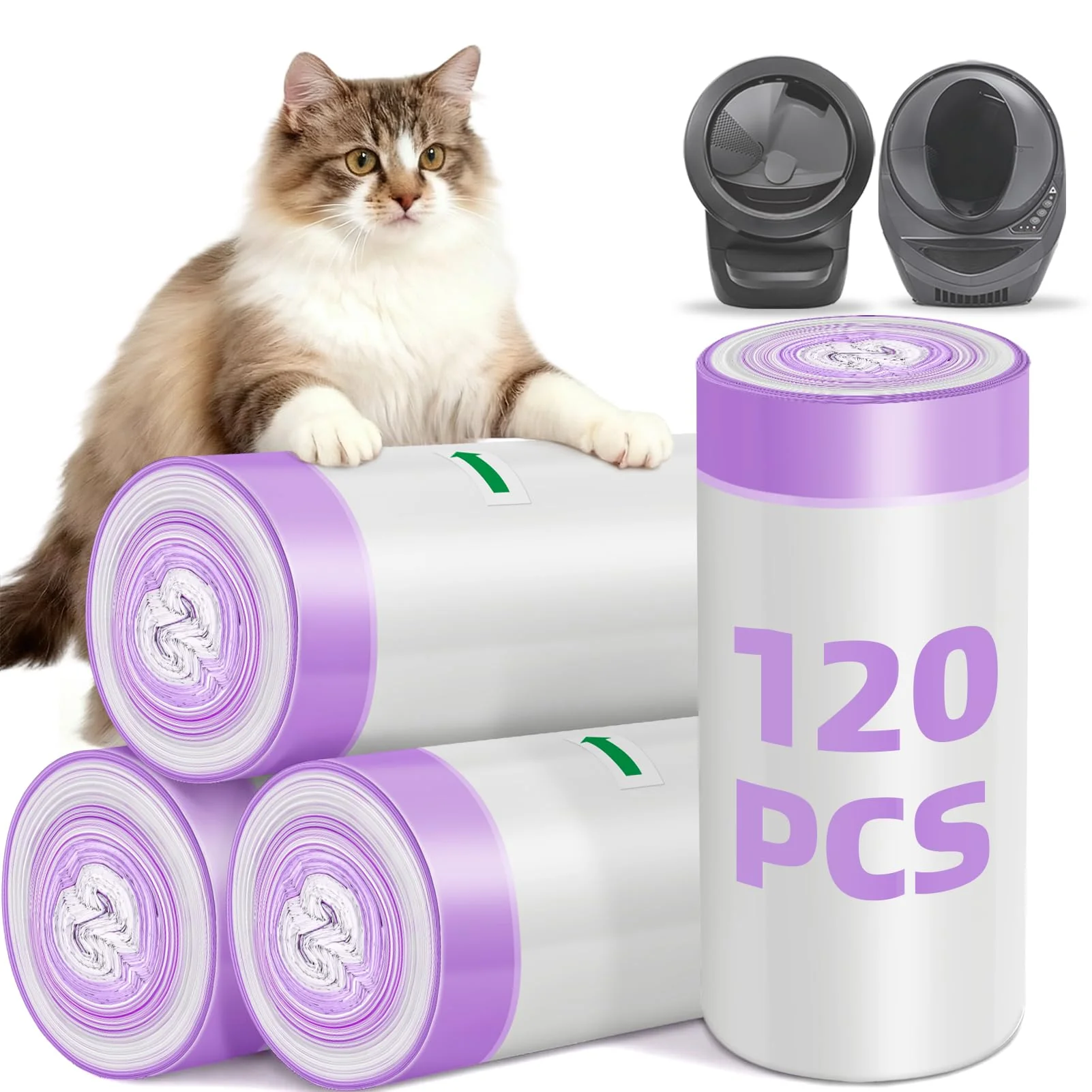 Official Tolnetr 120PCS Cat Litter Bags with Drawstring — Compatible with Litter Robot 4 3 Tear-Resistant Leakproof 10–12 Gallon Capacity Crafted