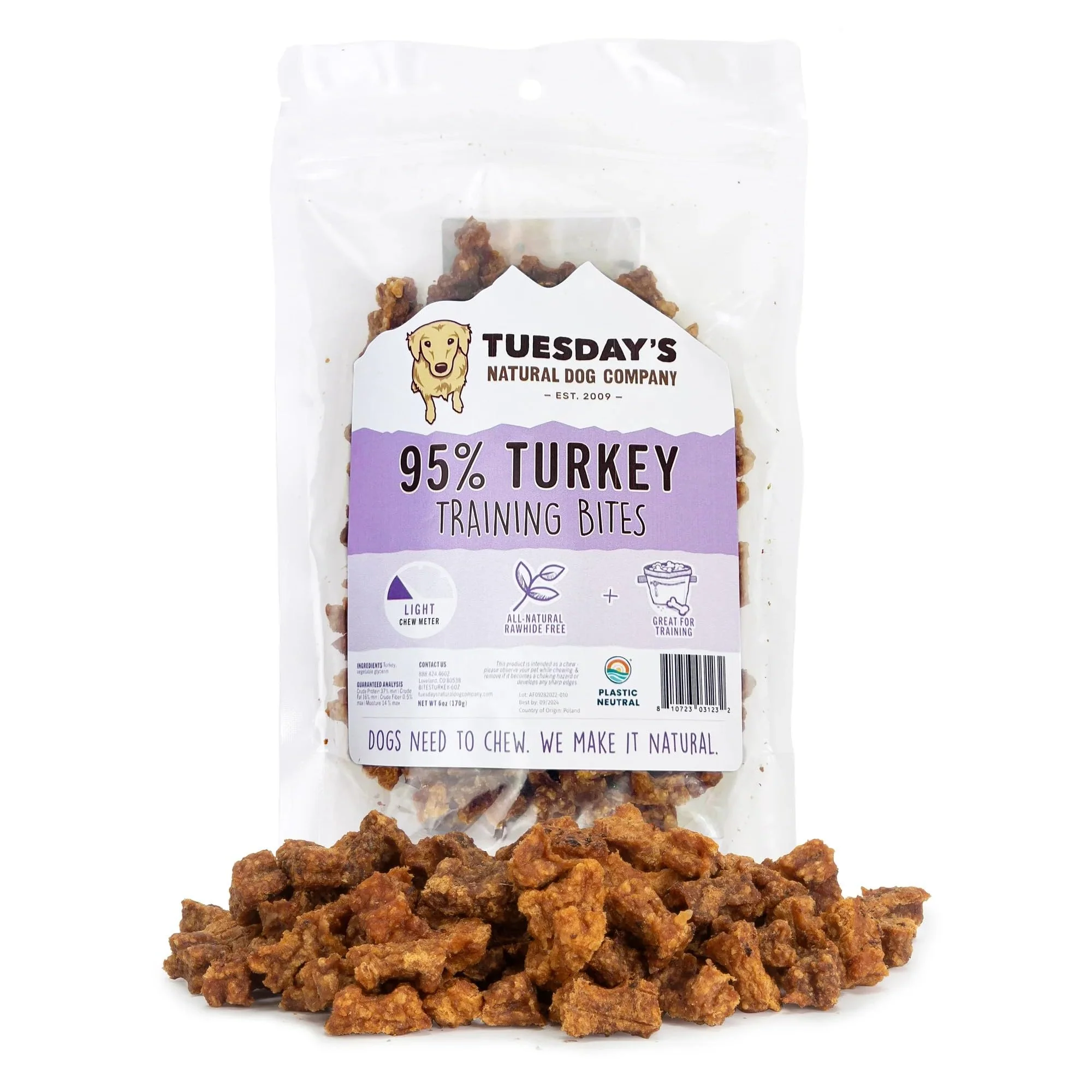 Verified Tuesday’s Turkey Training Bites 9oz – Natural Training Treats for Dogs Minimalist