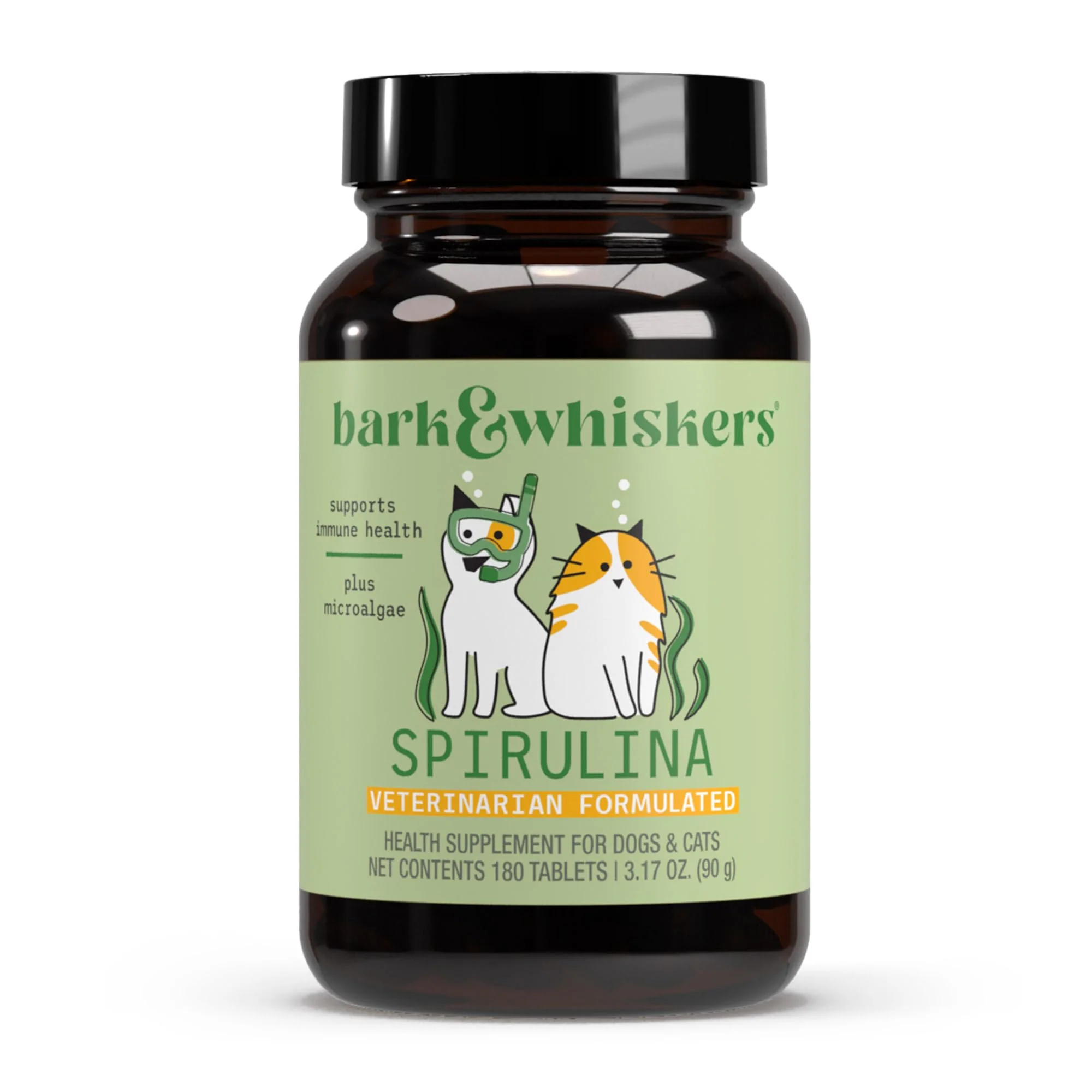 Long-Lasting Dr. Mercola SpiruGreen for Cats Dogs 180 Tablets — Organic Spirulina Microalgae Non-GMO Soy Gluten Specialty