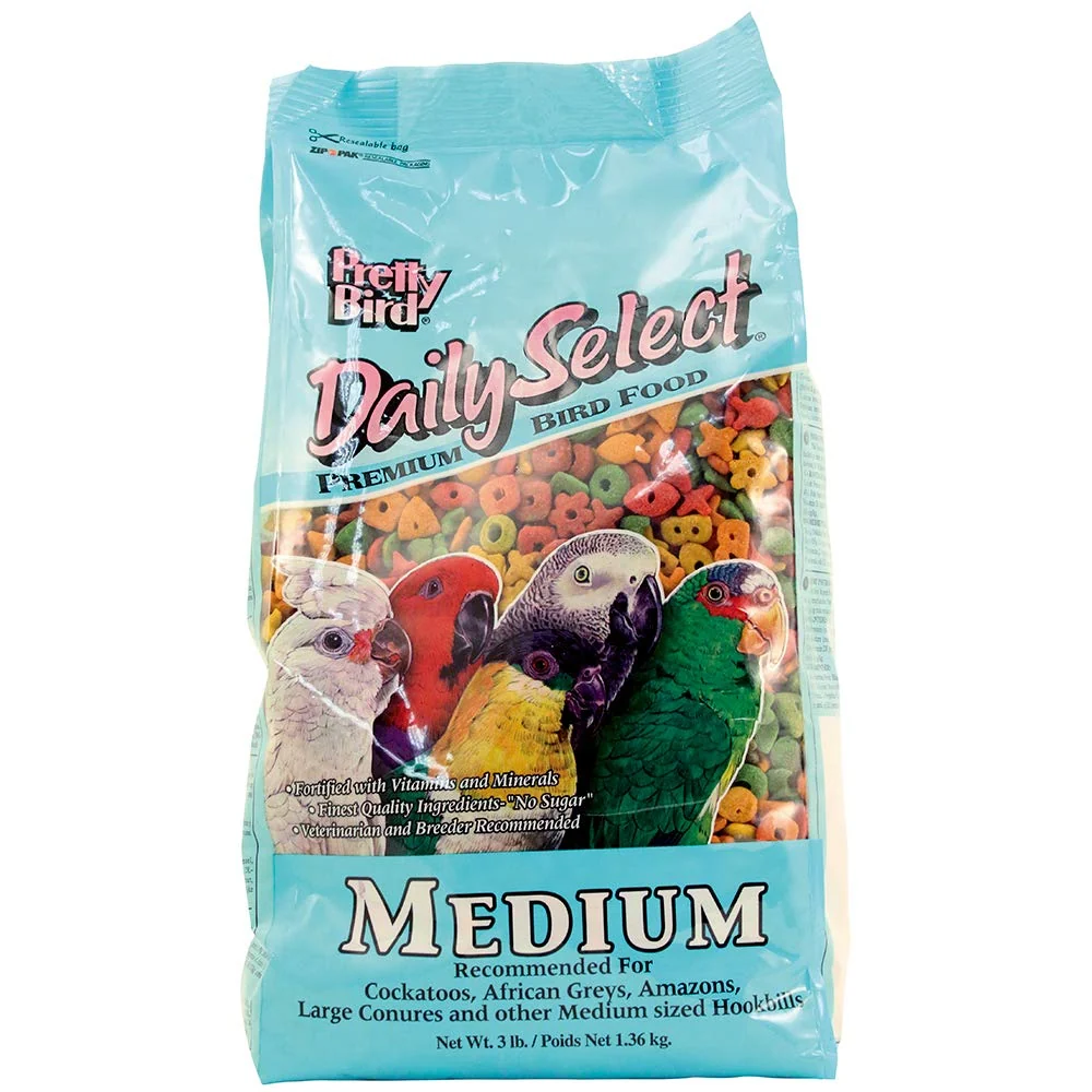 Selected Pretty Bird International Bpb73117 3-Pound Daily Select Premium Bird Food Medium