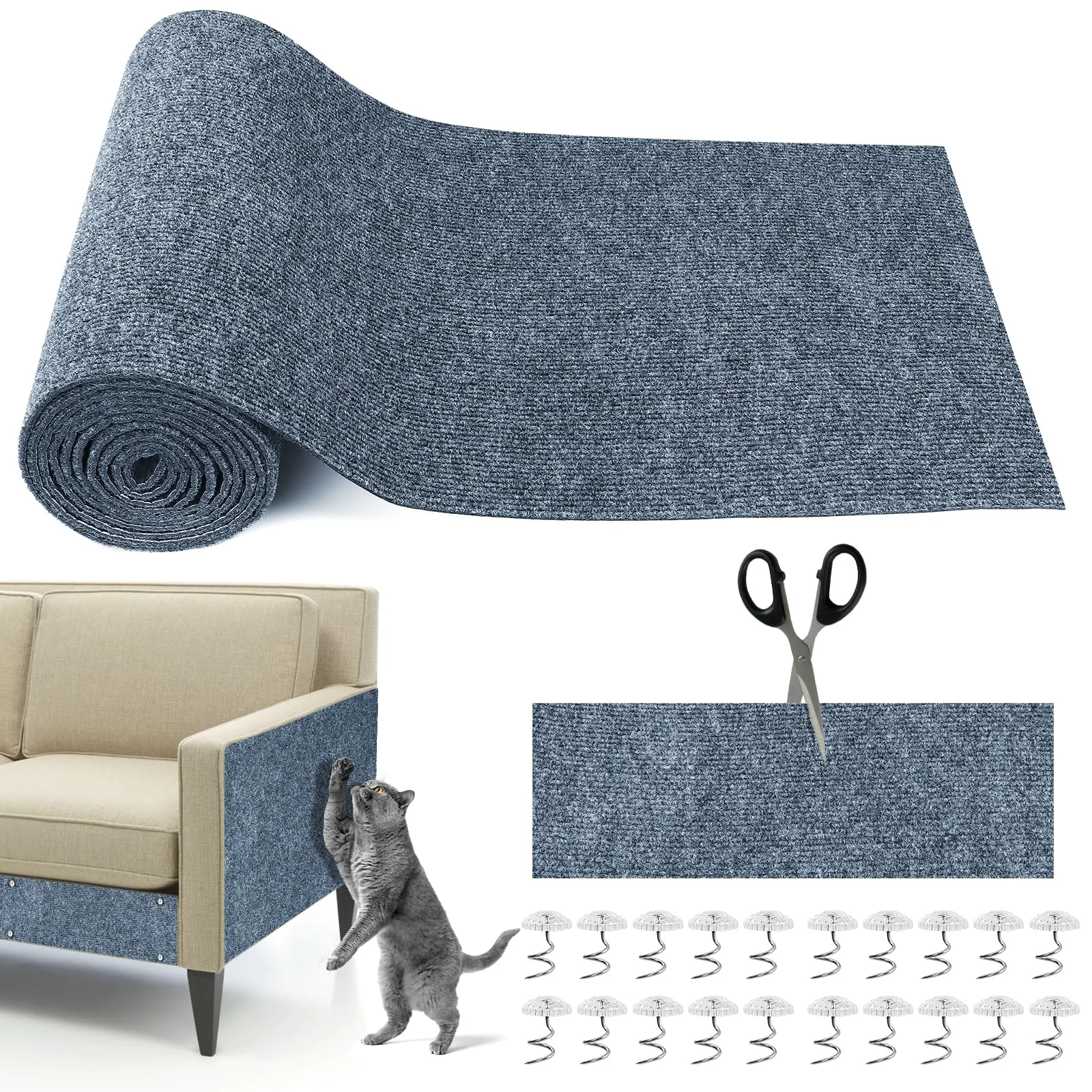 Practical Draupnir Cat Scratching Mat 118 x 15.8 in DIY Furniture Protector Reusable