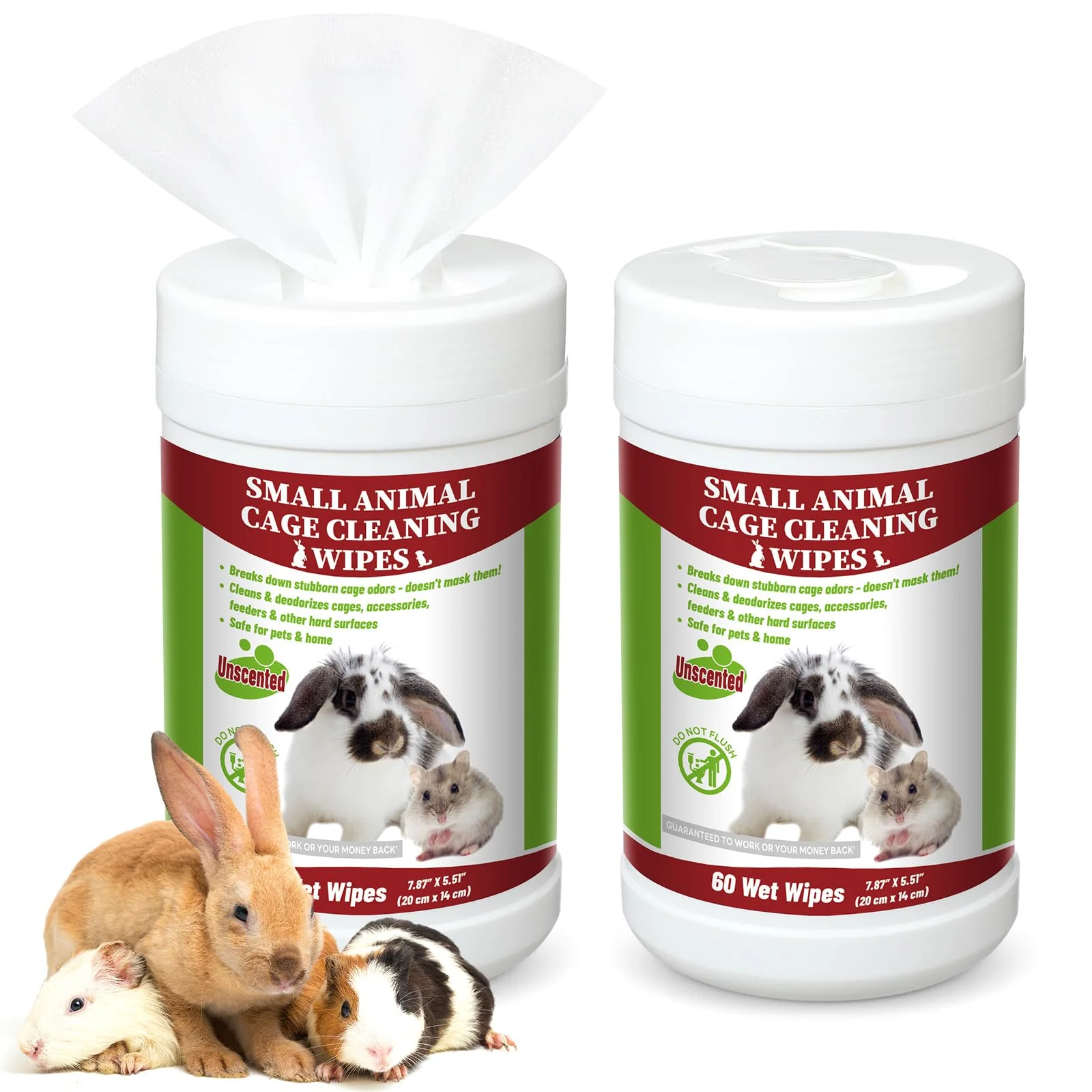 Stylish Yeyeplum 2 Pack Small Animal Cage Wipes – 120 Count Unscented Cage Cleaner Deodorizer Innovative