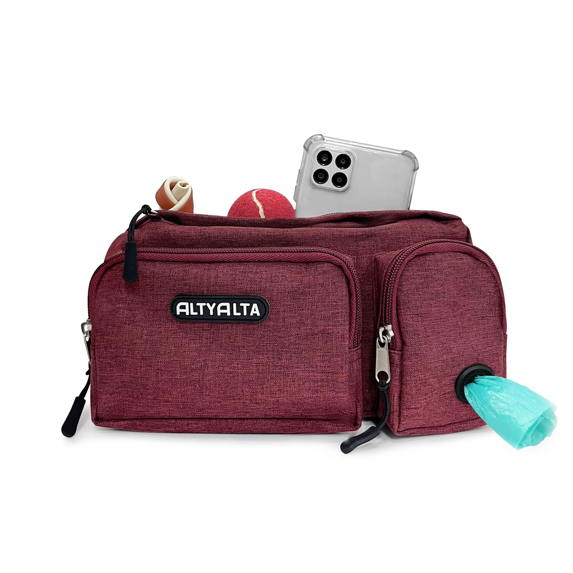 Trusted ALTYALTA EZ Dog Walking Fanny Pack – 6-Pocket Belt Bag with Waste Bag Dispenser 1.6L Trendy