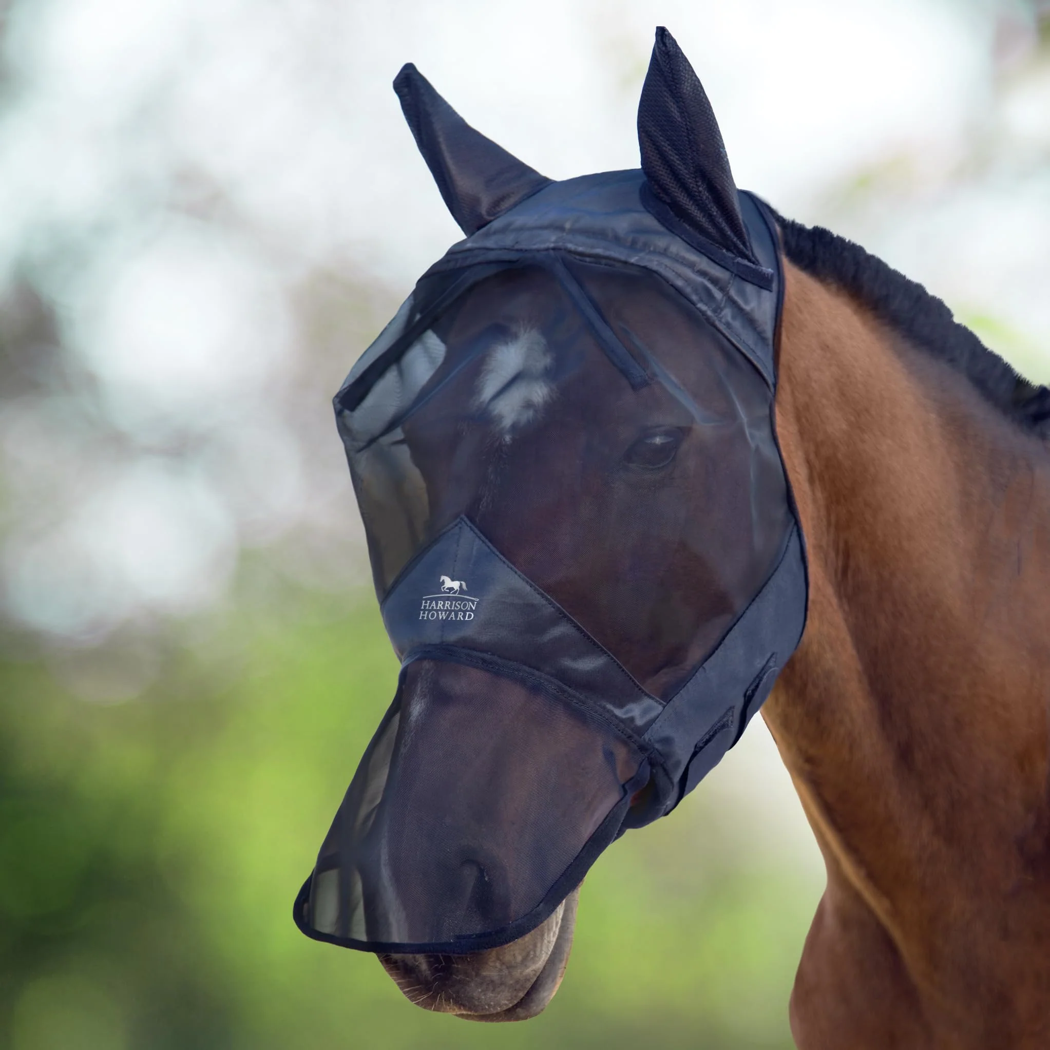 User-Friendly Harrison Howard CareMaster Fly Mask Long Nose with Ears – Full Face Black Large Trusted