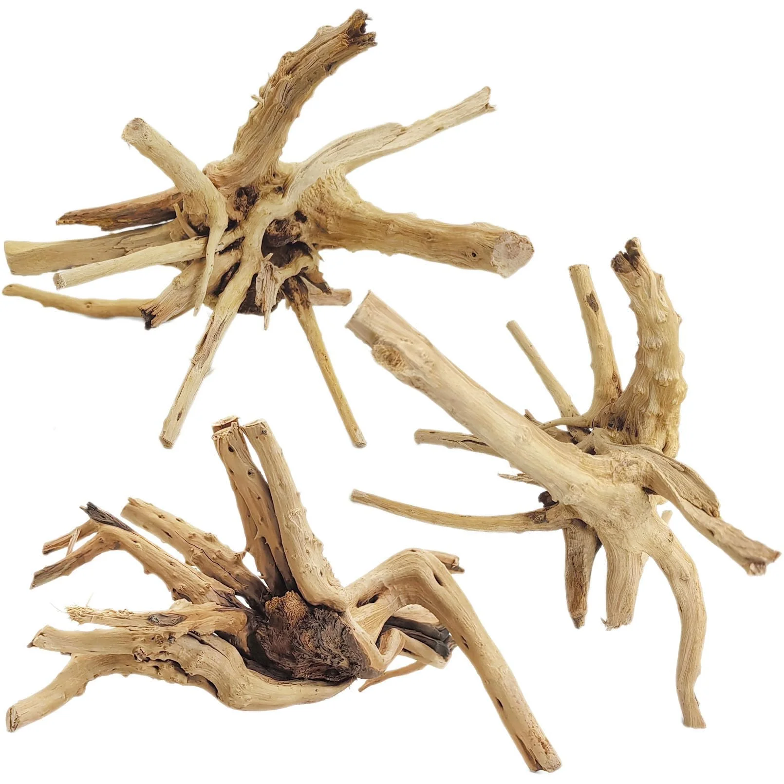 High-Grade Tfwadmx Spider Wood Driftwood – Sinkable Aquarium Branches Pack of 3 Refined