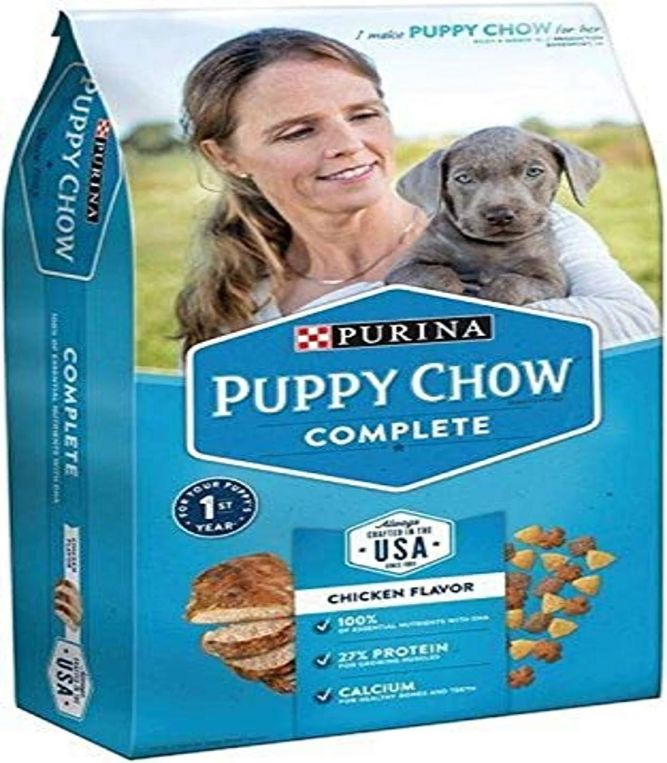 Relaxed Purina Puppy Chow Dry Dog Food – Complete Chicken Flavor 4.4 Lb Bag Excellent