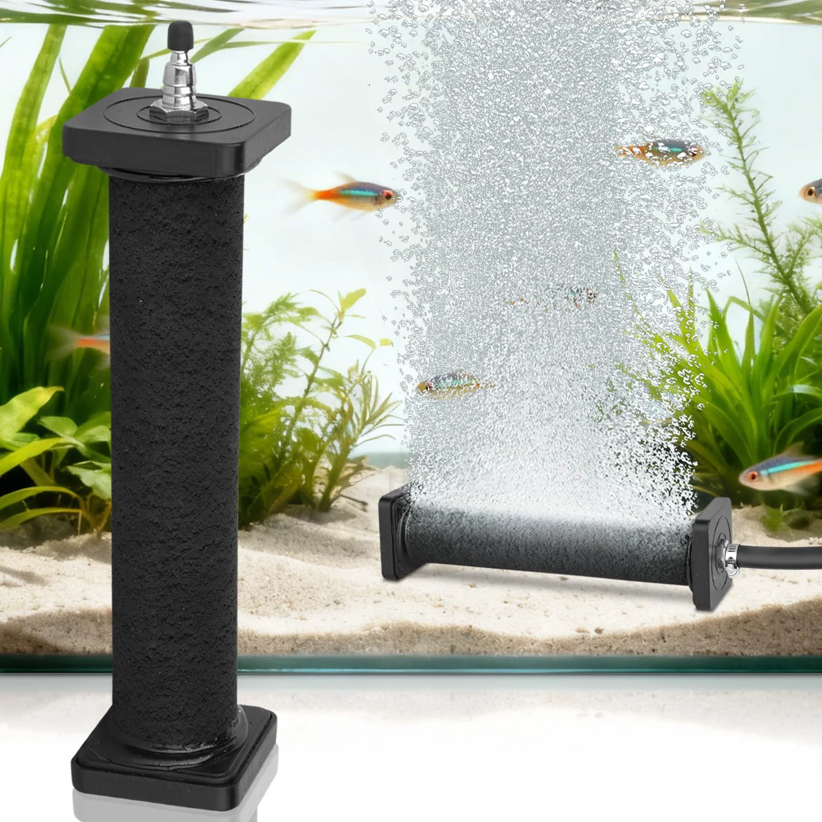 Lightweight Aqua Rubber Air Stone 8in x 1.52in – Large Aquarium Diffuser Pond Aerator Fine Crafted