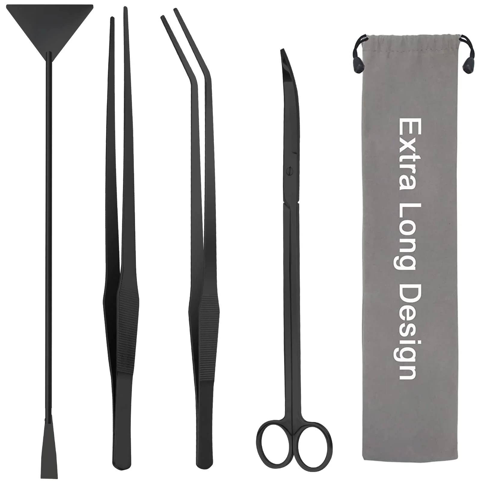 Sustainable Liveek Aquarium Aquascape Tools Kit 15in – 4-in-1 Stainless Steel Aquarium Tools Anti-Rust Premium