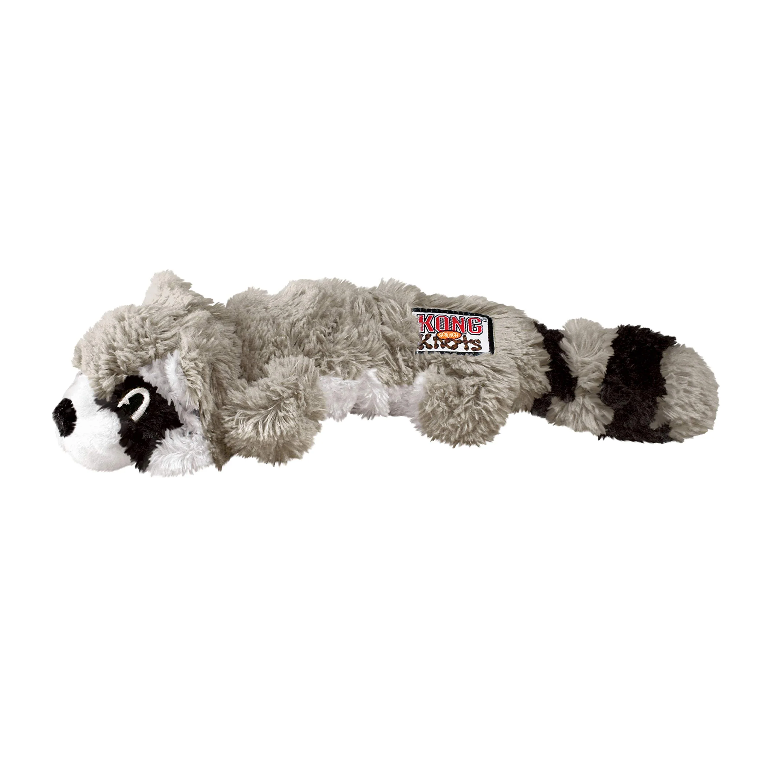 Trusted KONG Scrunch Knots Raccoon – Internal Knotted Rope Dog Toy No Stuffing for Medium Large Dogs Soft