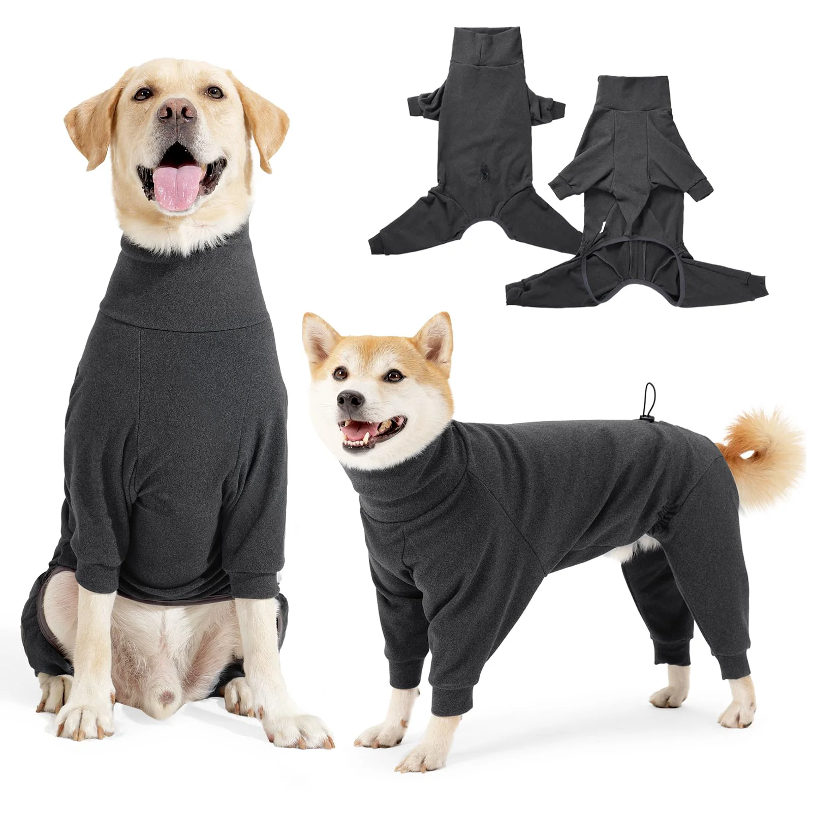Pure Coppthinktu Dog Sweater Coat – Full-Body Winter Coat with High Collar Leash Hole High-Grade
