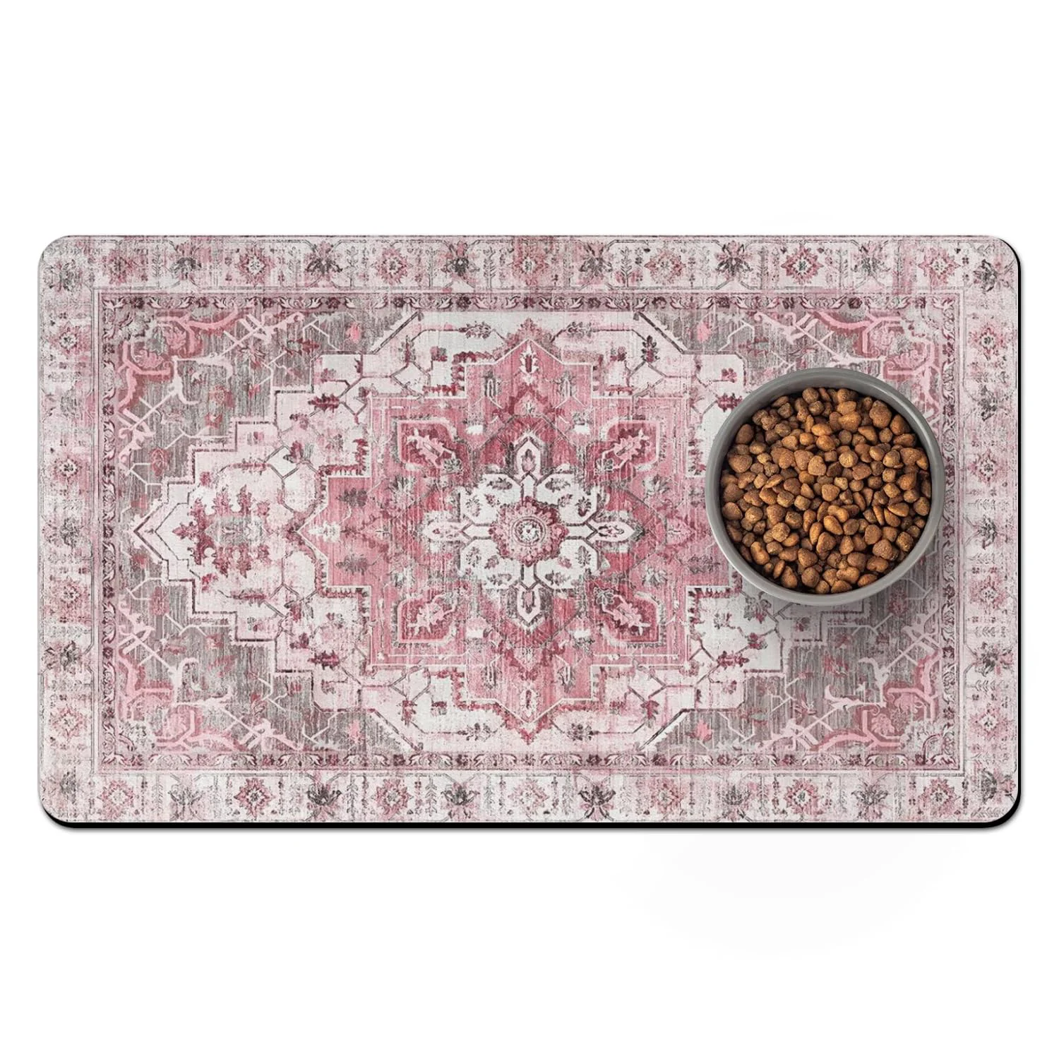 Stylish Usnfhcaw Pet Food Mats for Floor Absorbent Quick-Dry Dog Cat Mat Solid