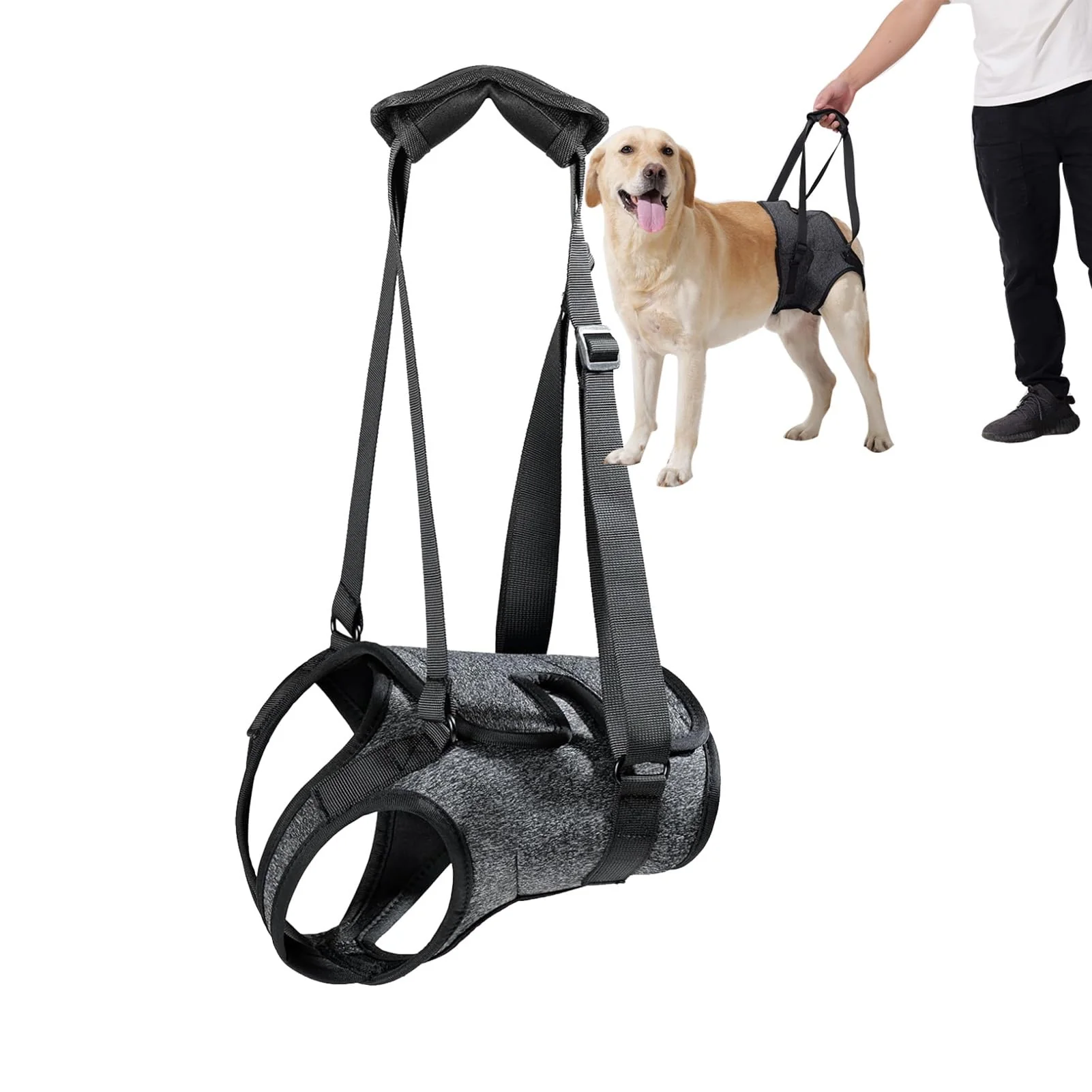 Convenient BUALR Dog Halter Harness – Adjustable Lift Harness for Hind Leg Support Soft Padded Efficient