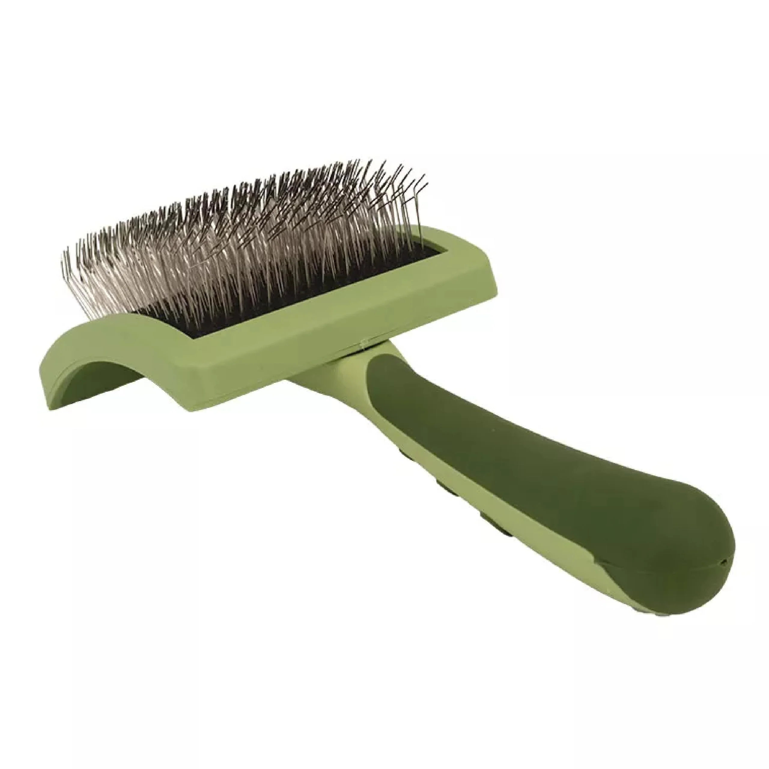 Official Coastal Pet Safari Curved Firm Slicker Brush with Coated Tips for Long-Hair Dogs – Medium 6.5 L × 4.0625 W Fine